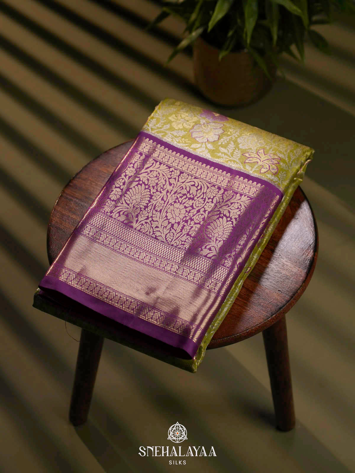 Lemon Yellow Art Silk Saree