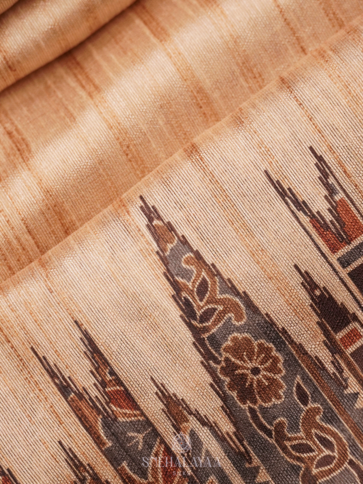 Beige Tussar Saree