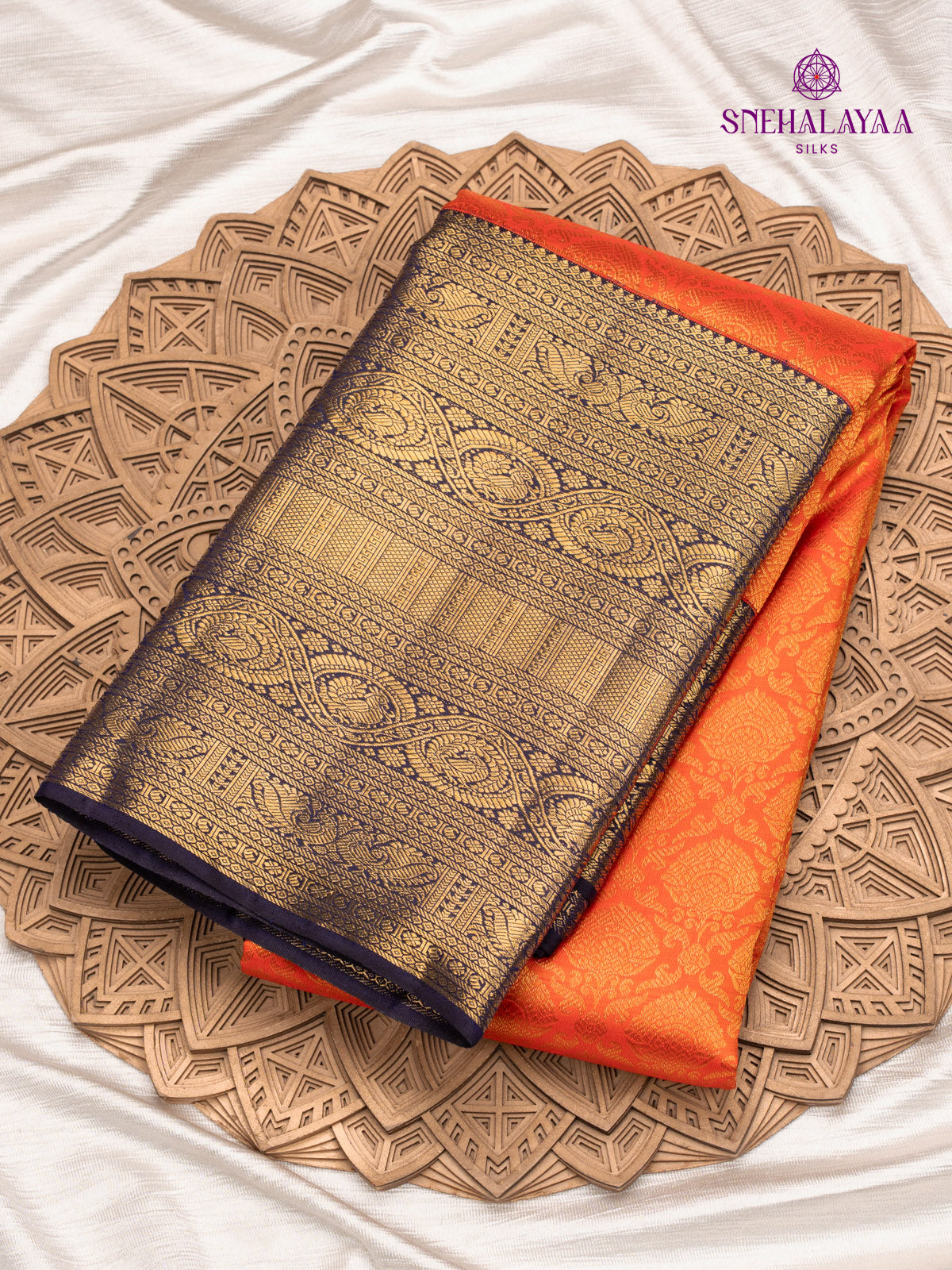 Orange Kanjivaram Silk Saree