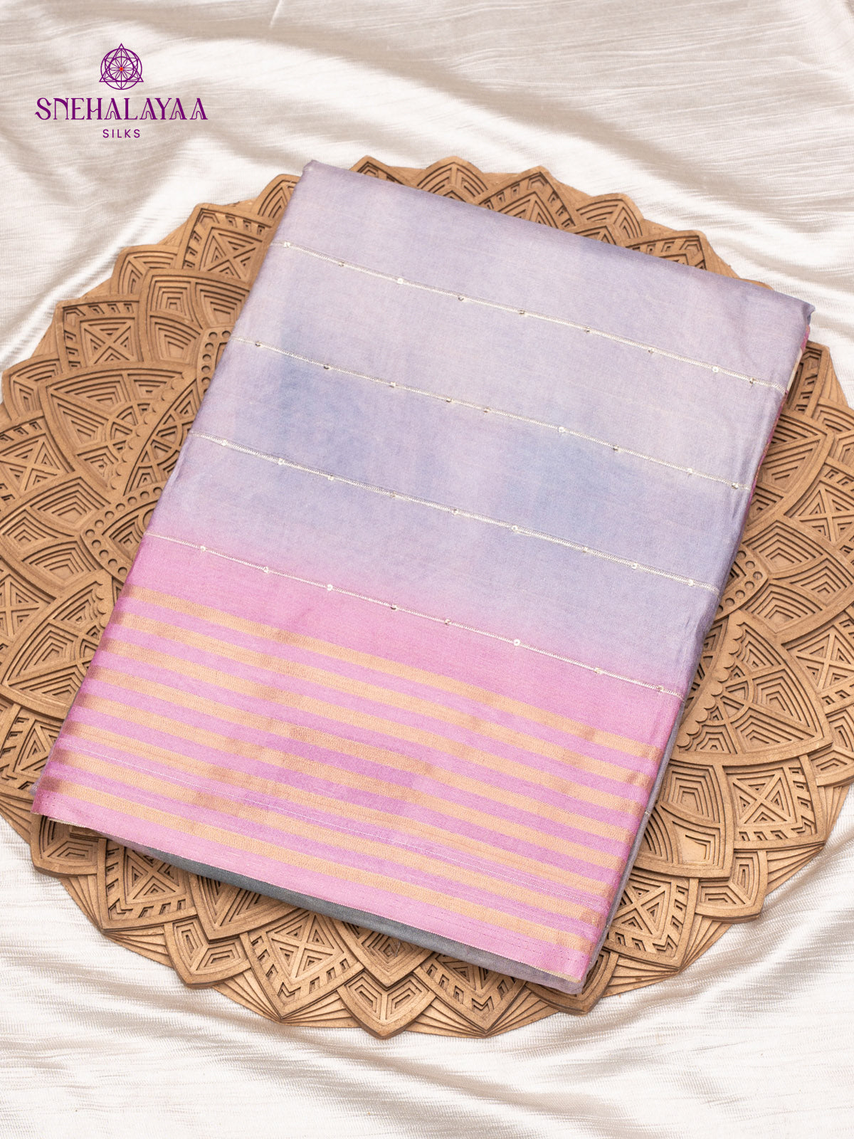 Lavender Tussar Saree