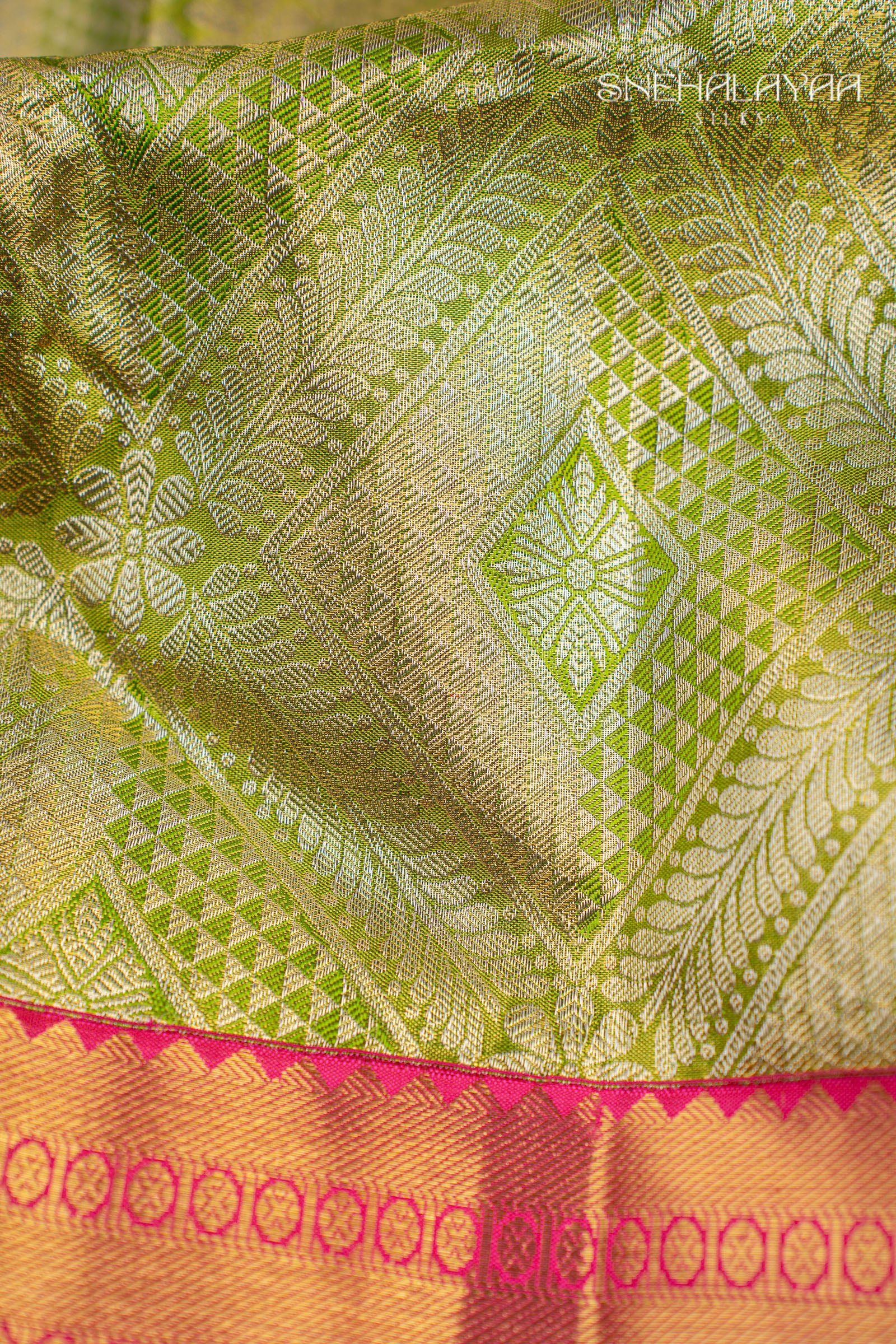 Pear Green Kancheevaram Silk Saree