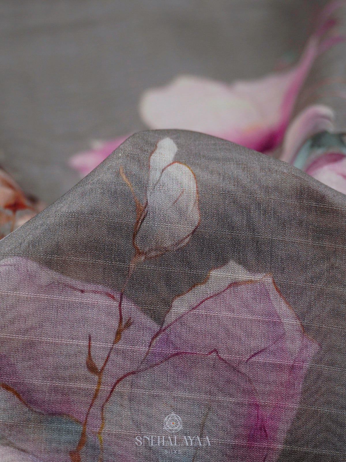Grey Chanderi Saree