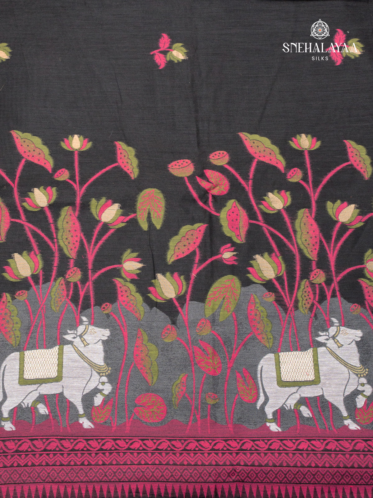 Black Munga Cotton Saree