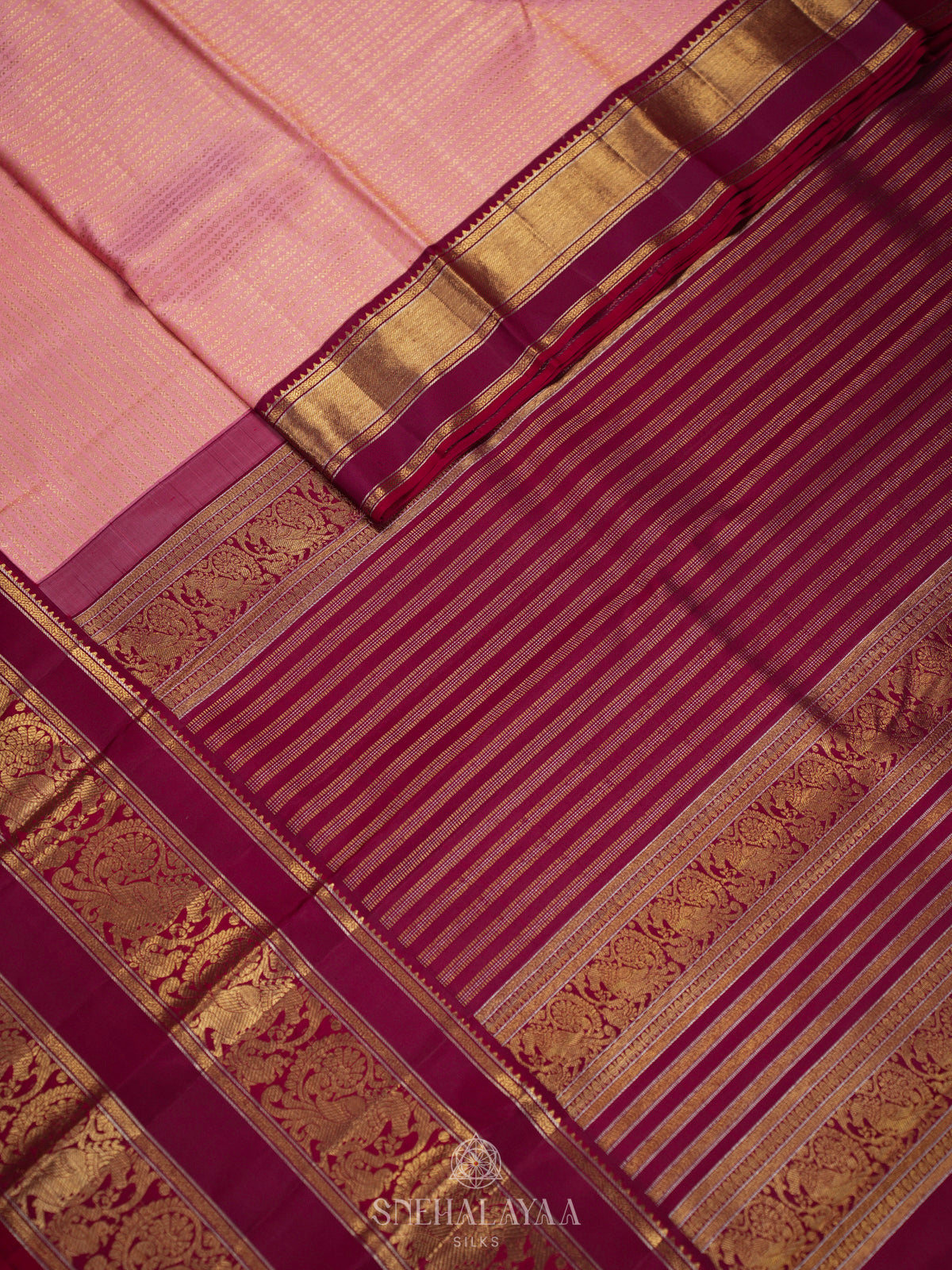 Peach Kanjivaram Silk Saree