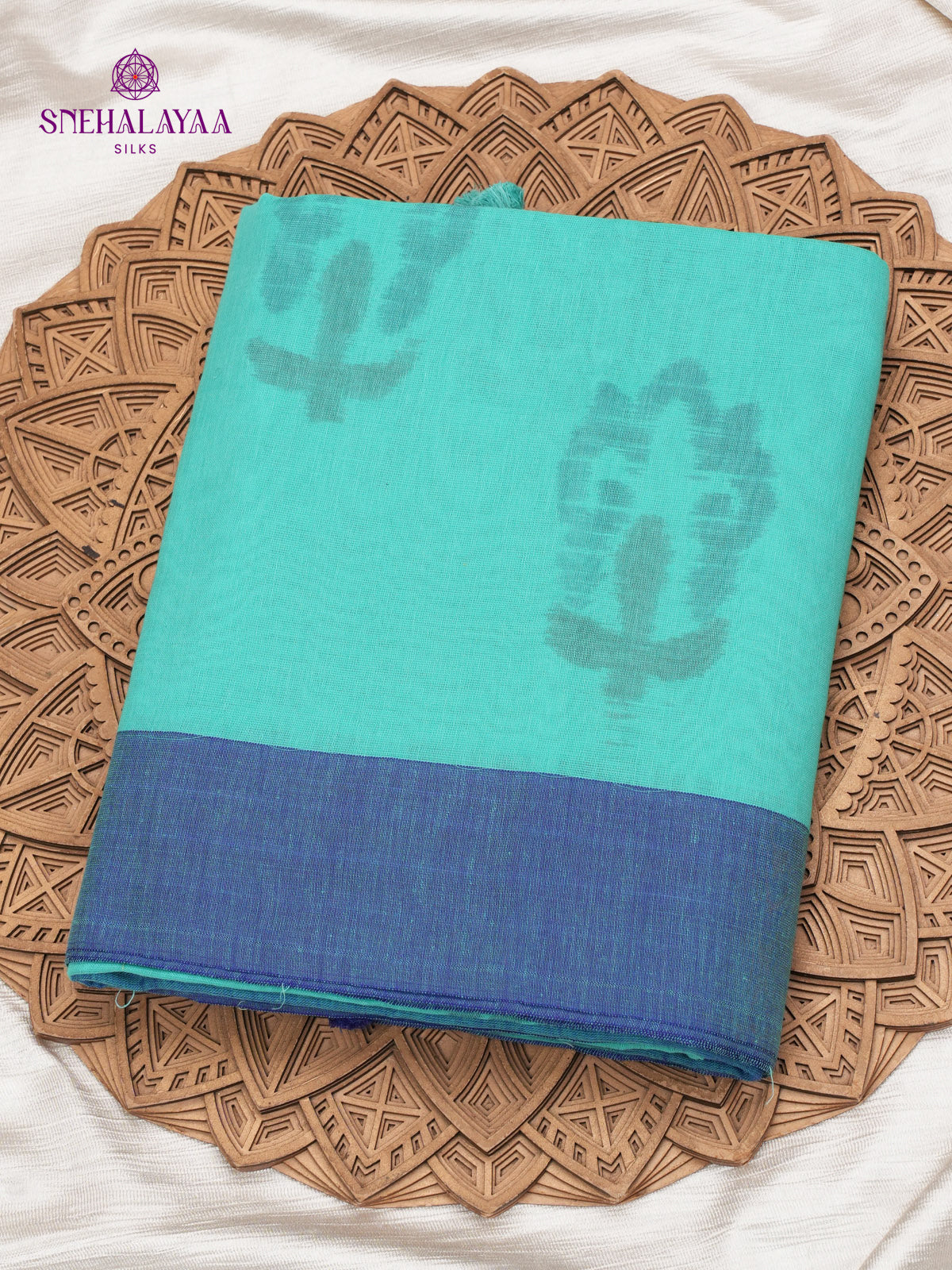 Sky Blue Khadi Cotton Saree