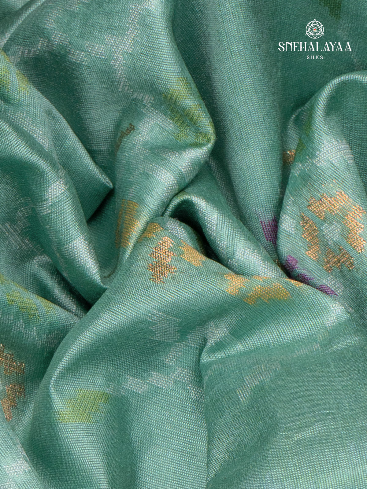 Pale Green Ikat Silk Saree