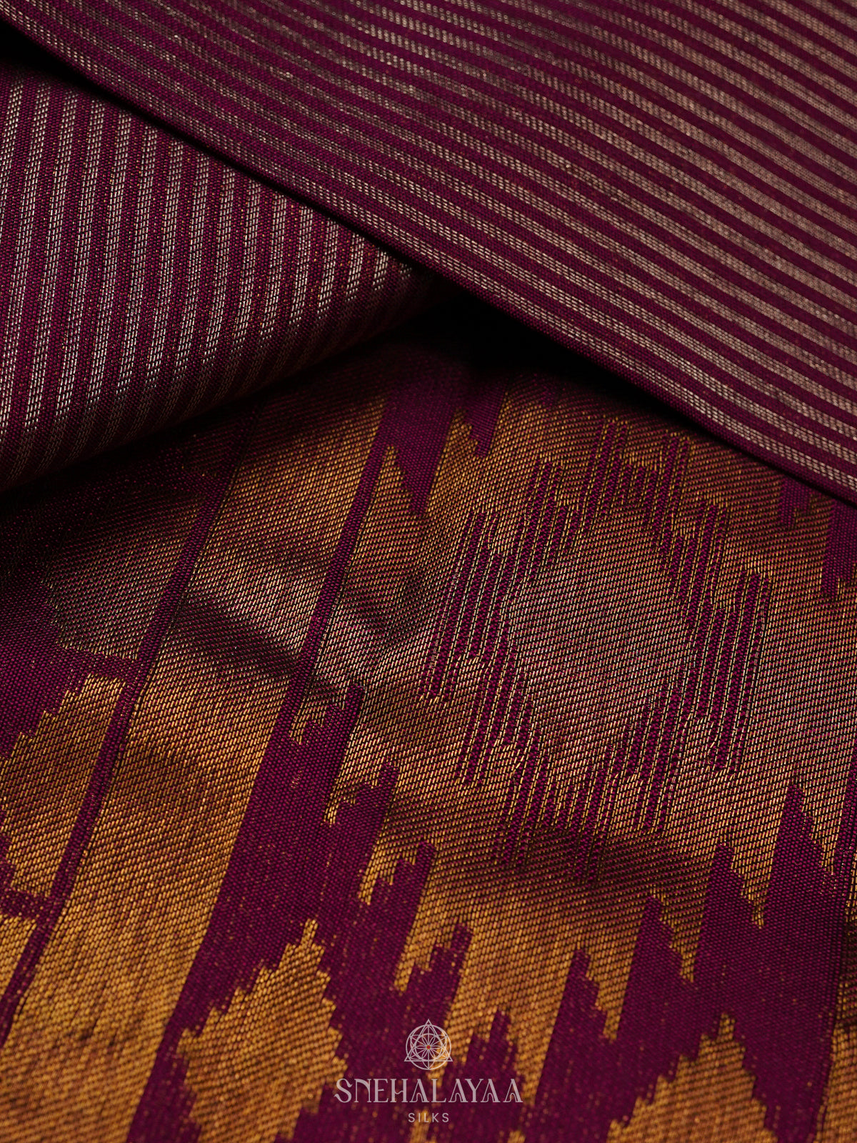 Burgundy Kanjivaram Silk Saree
