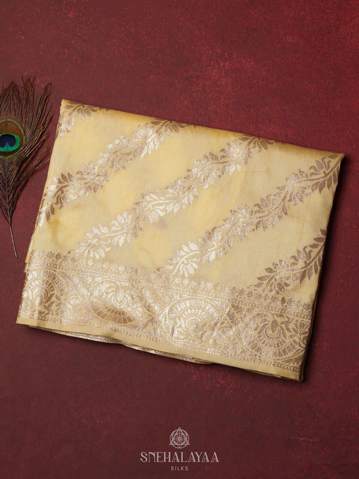 Pastel Yellow Banaras Saree