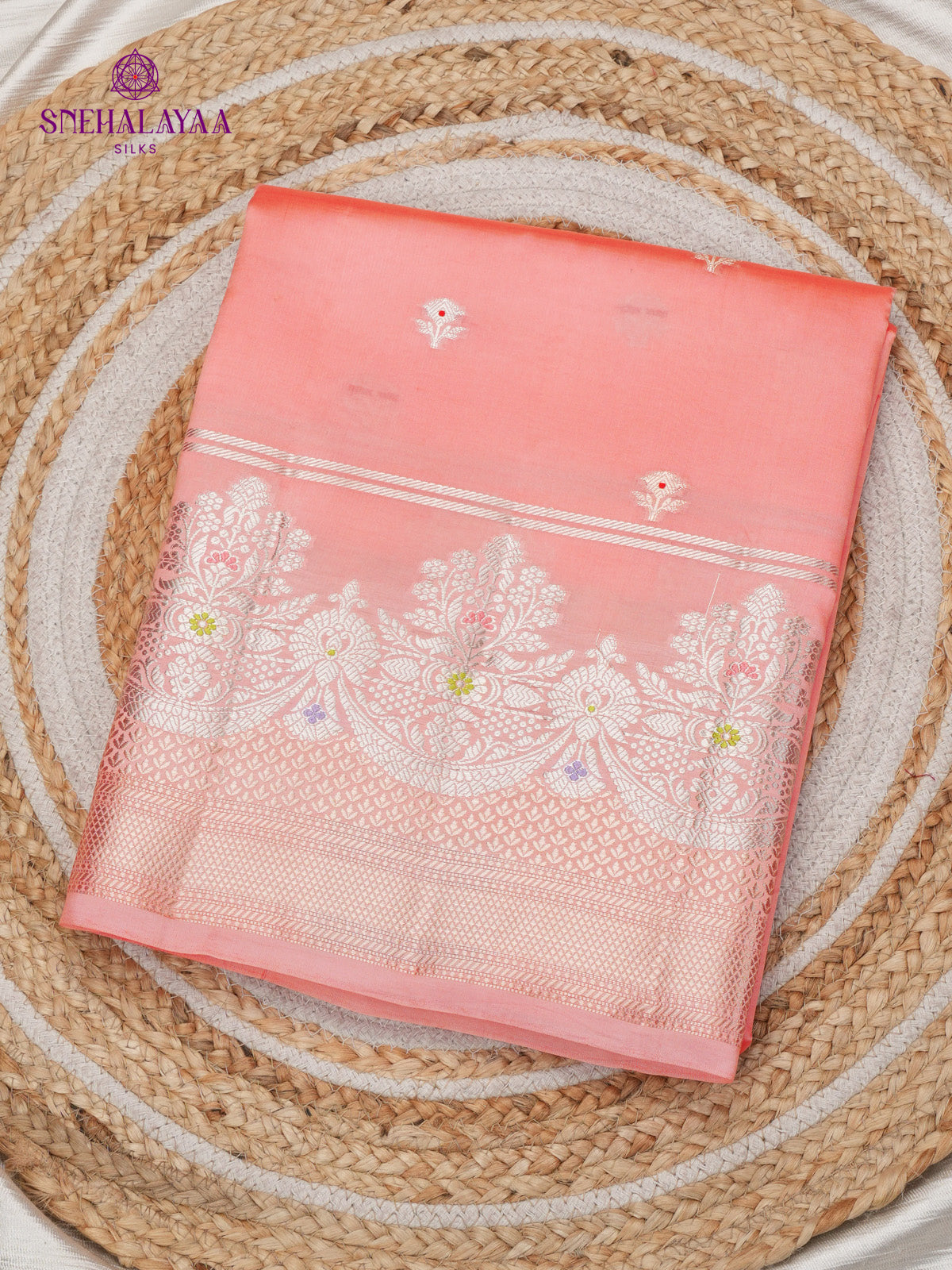 Pink Banaras Dupion Silk Saree