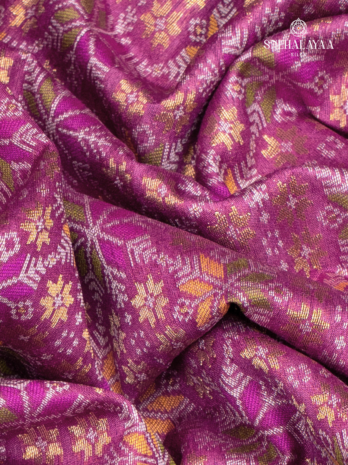 Pink Ikat Silk Saree