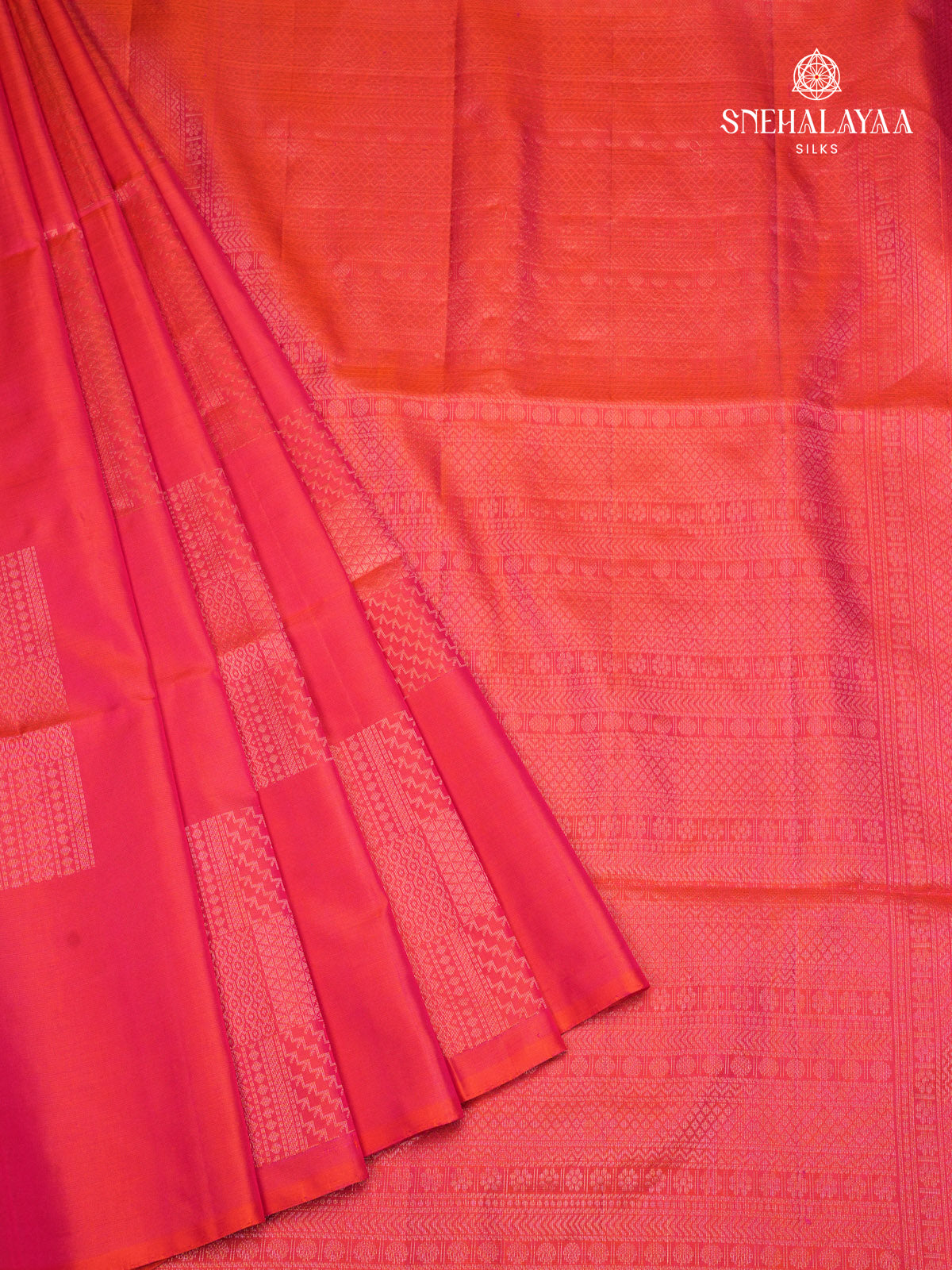 Orange Kanjivaram Soft Silk Saree