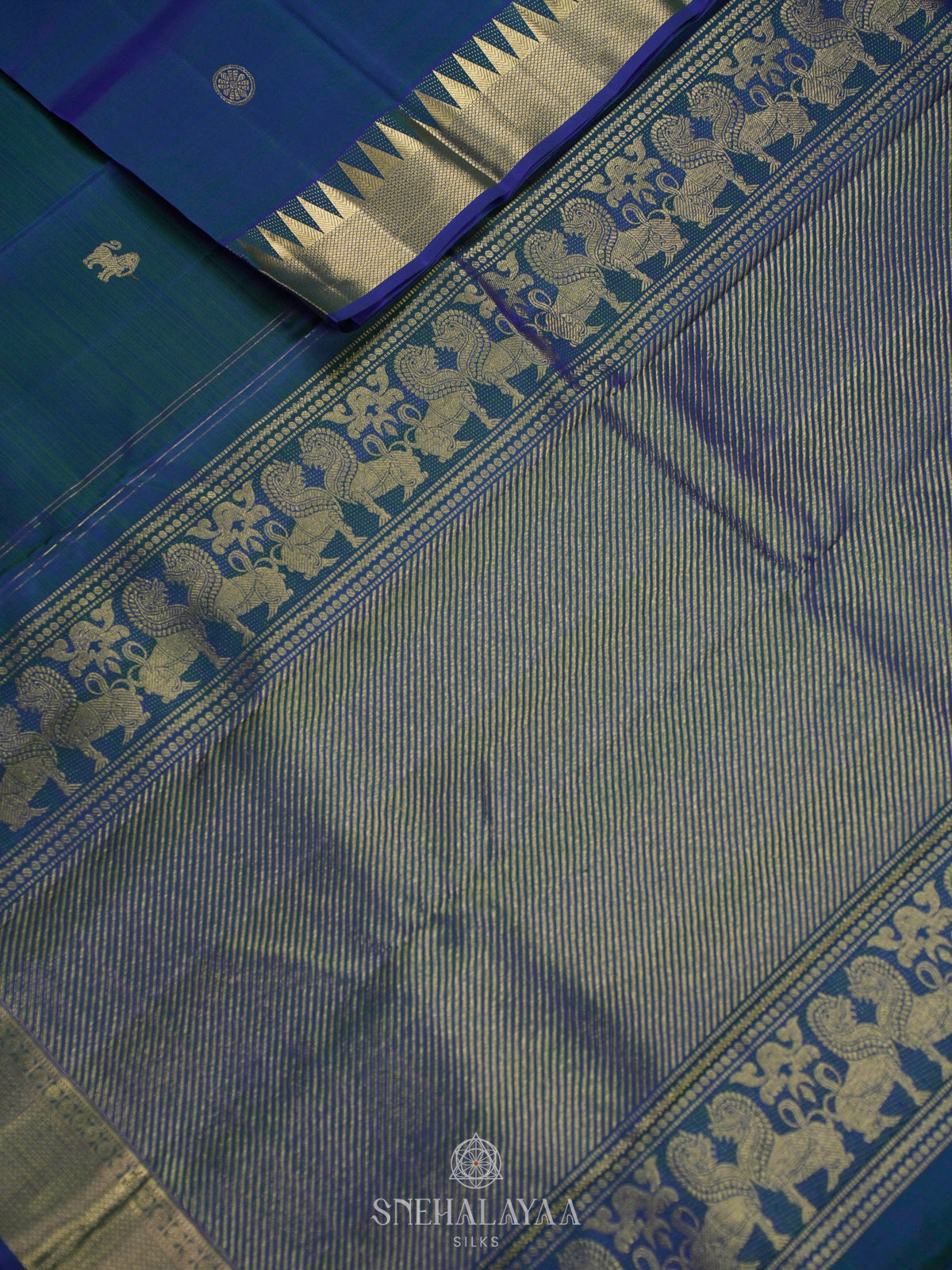 Navy Blue Kanjivaram Silk Saree