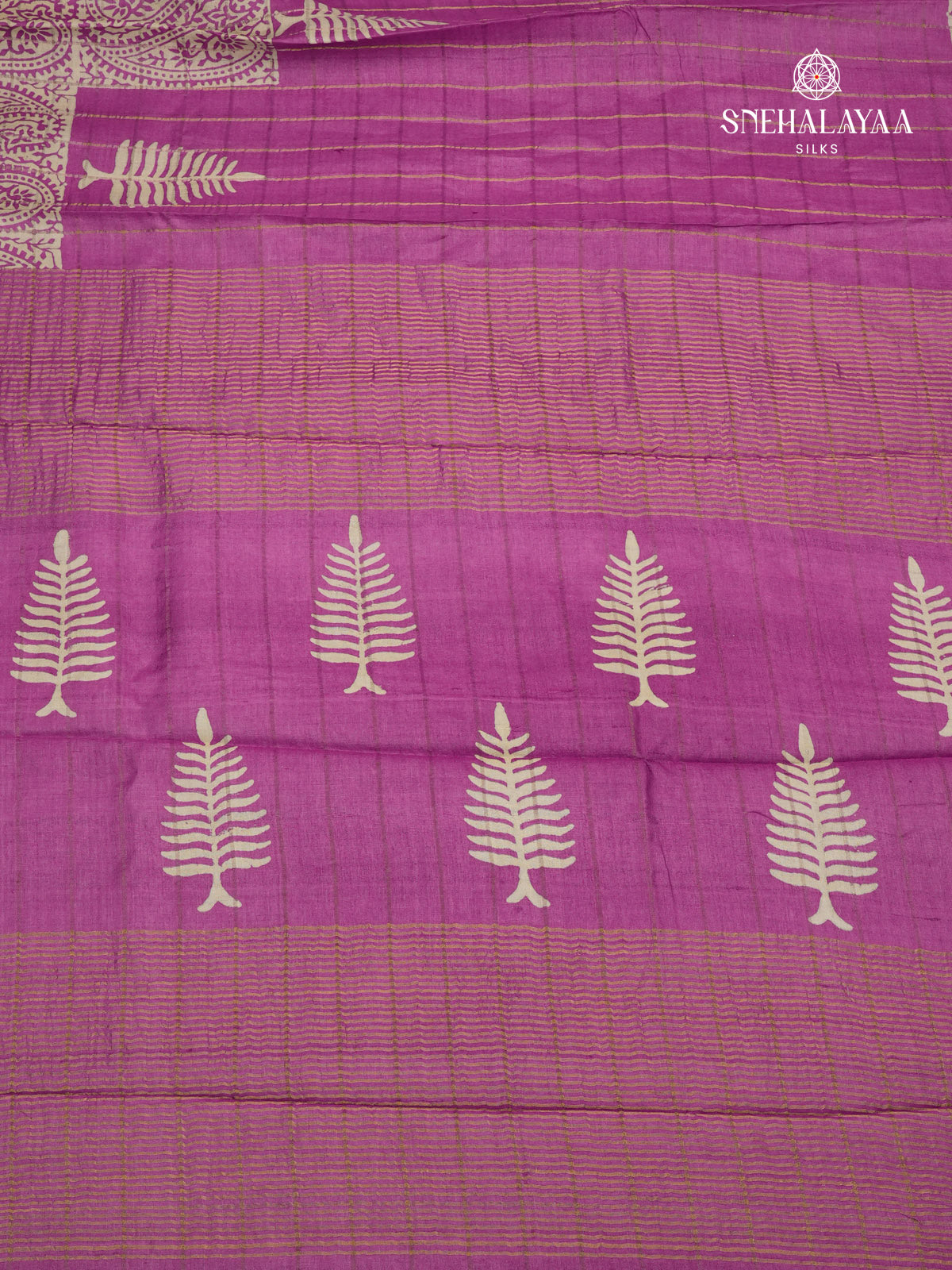 Pink Tussar Silk Saree