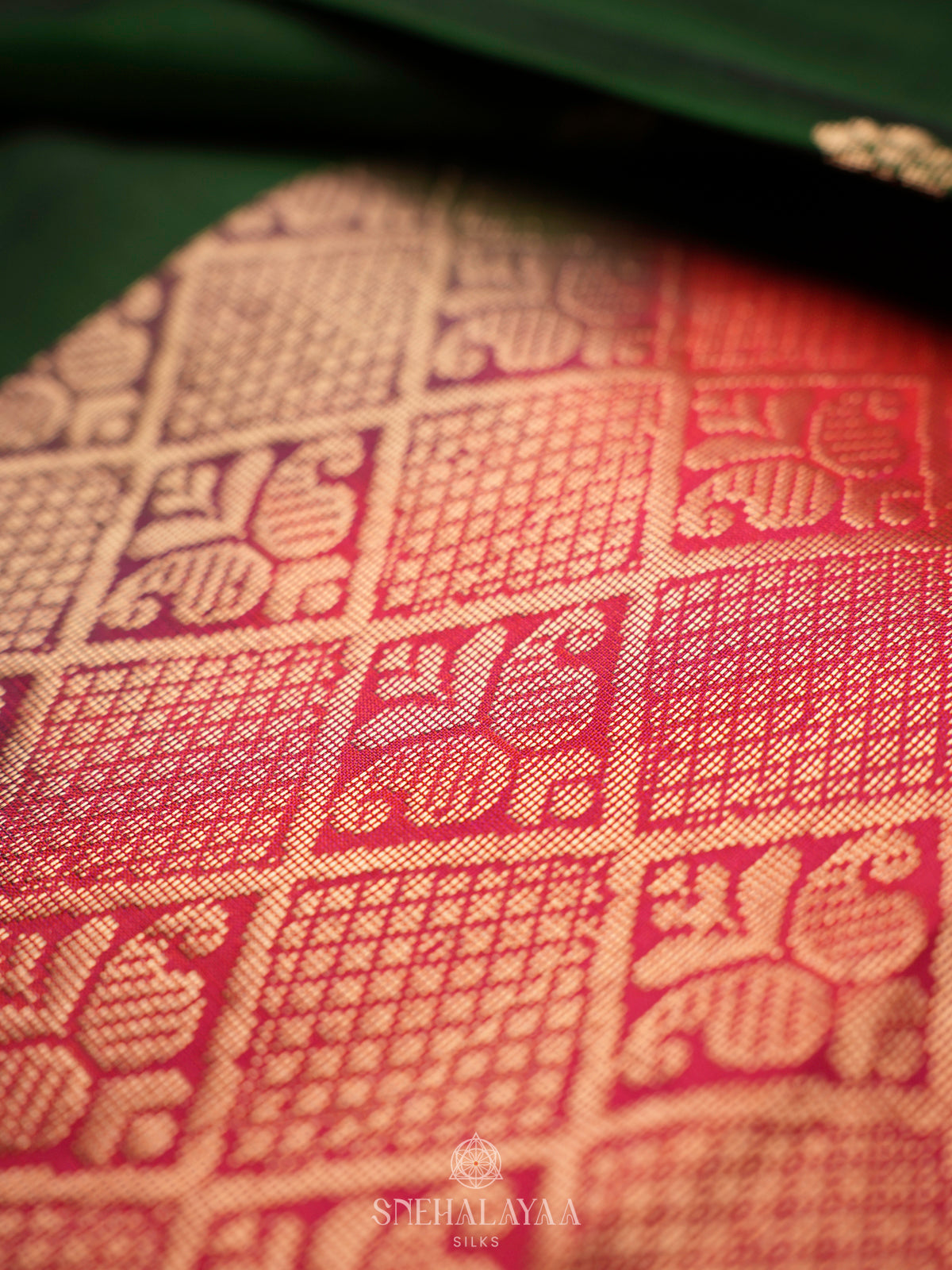 Forest Green Kanjivaram Silk Saree