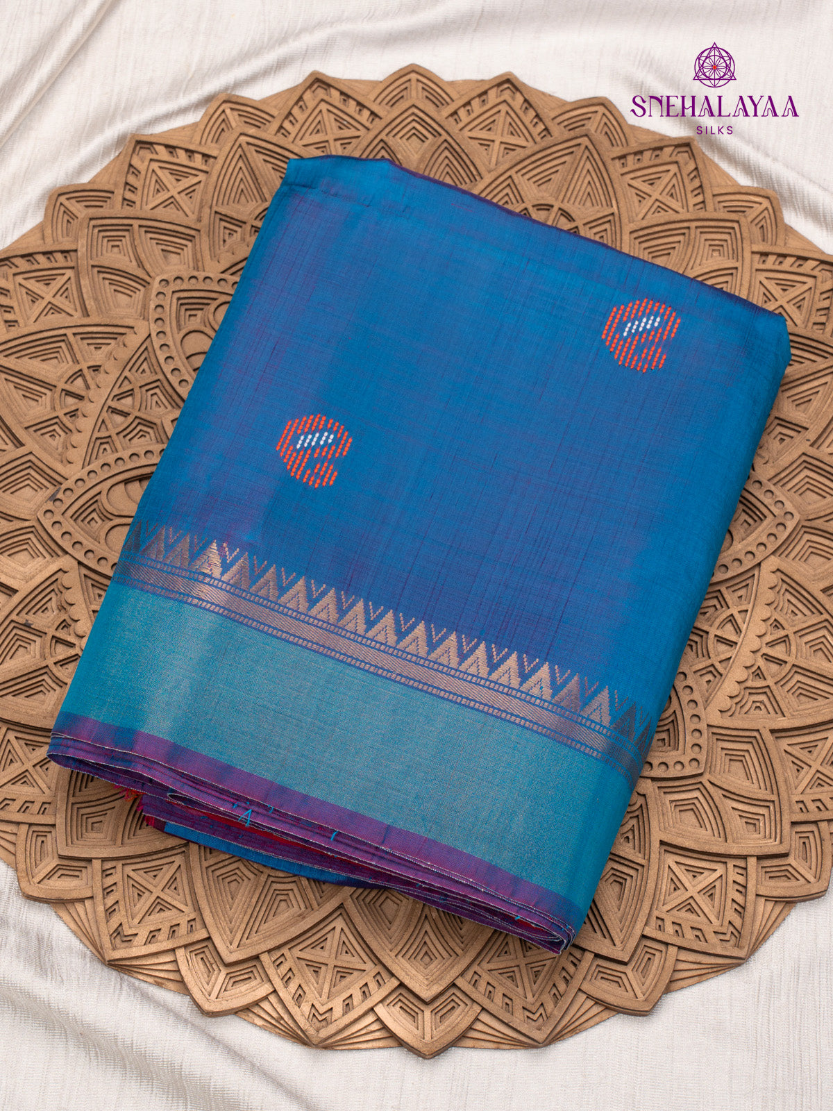 Blue Katan Silk Saree