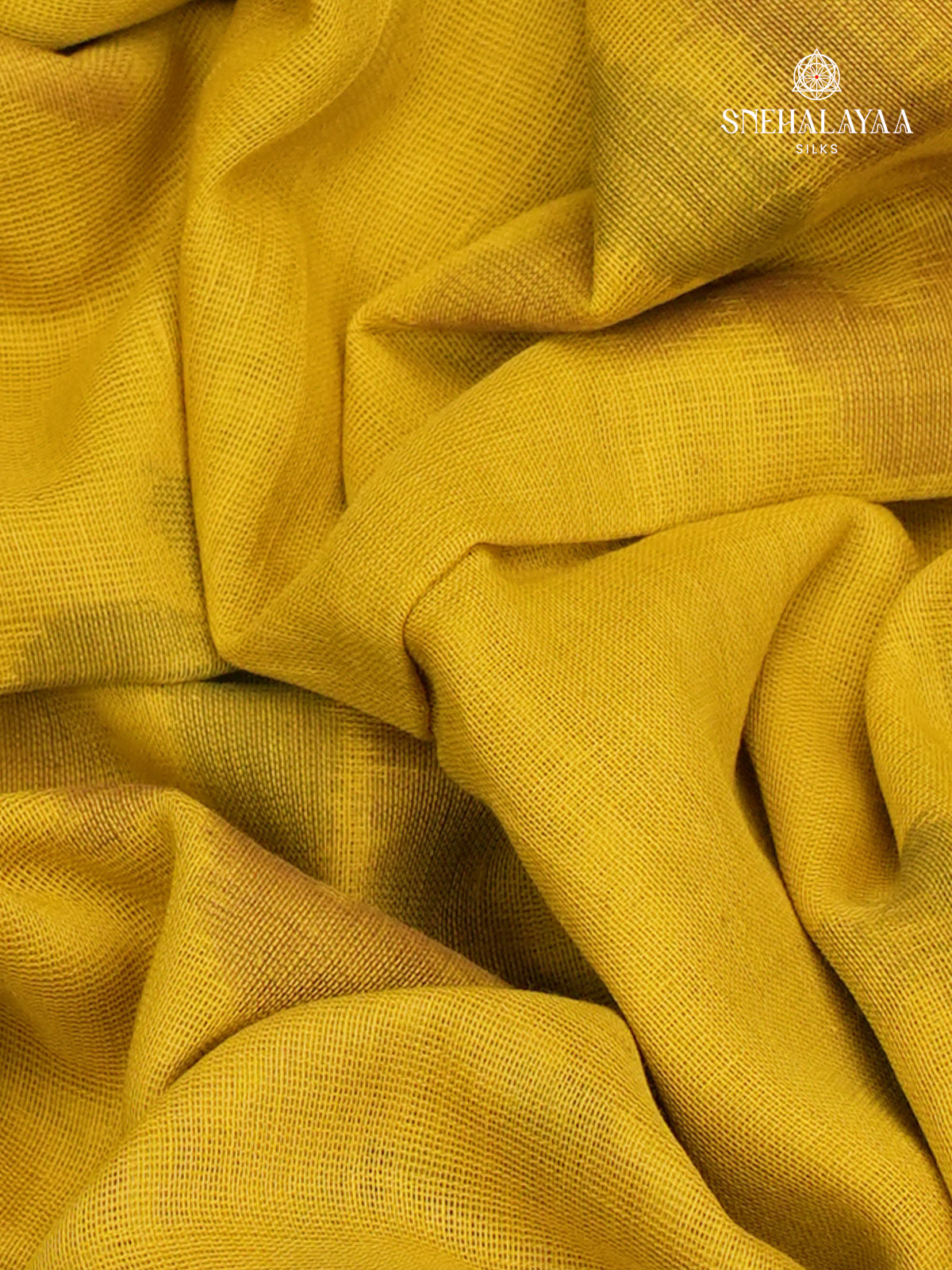 Mango Yellow Khadi Cotton Saree