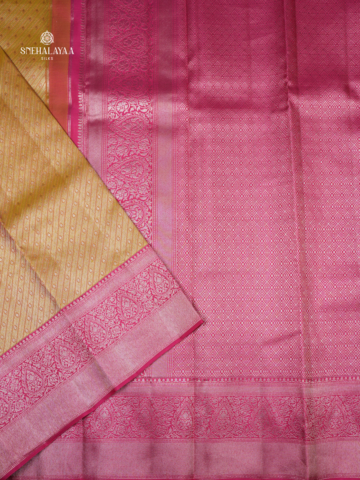 Pale Yellow Kanjivaram Silk Saree