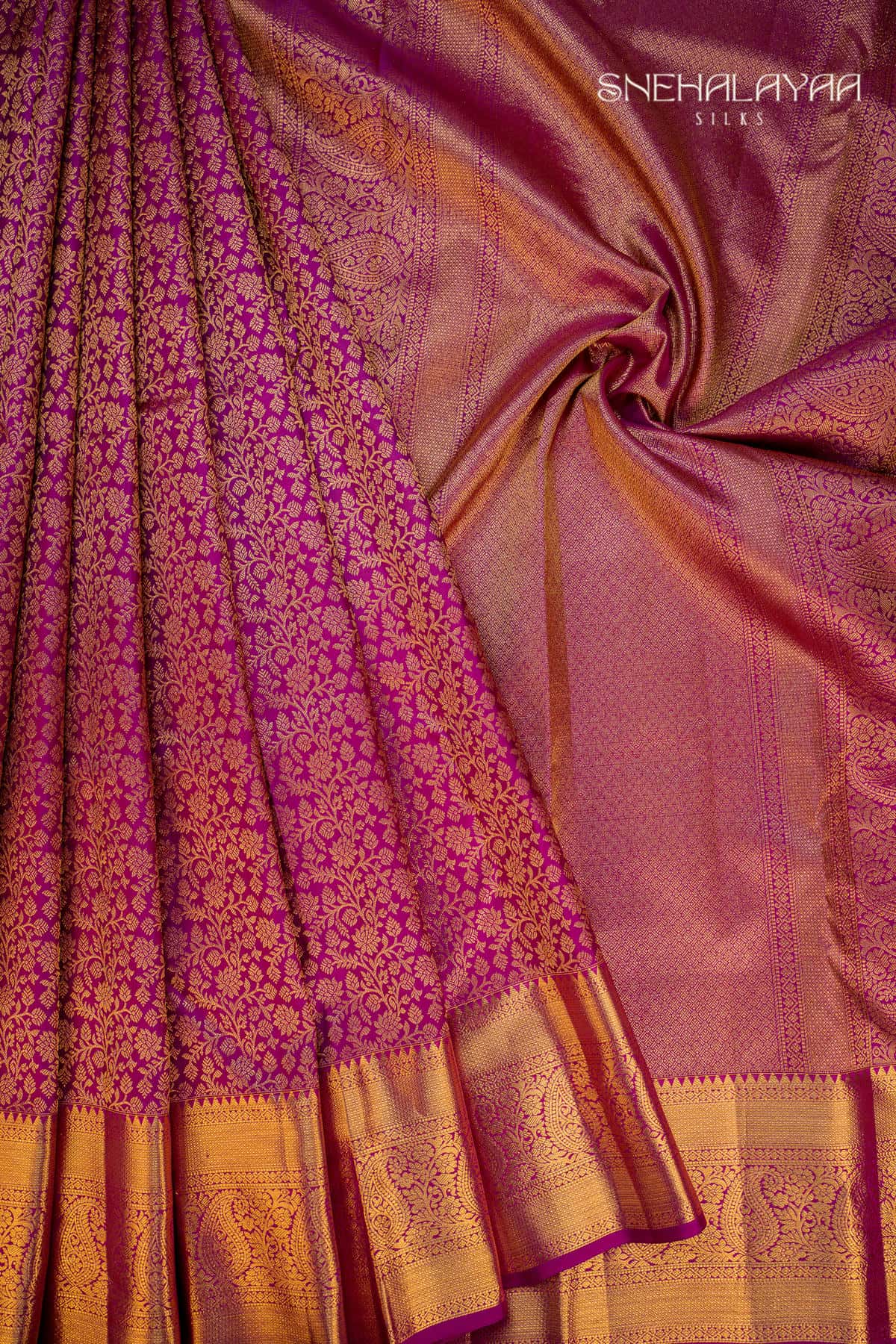 Purple Kancheevaram Silk Saree