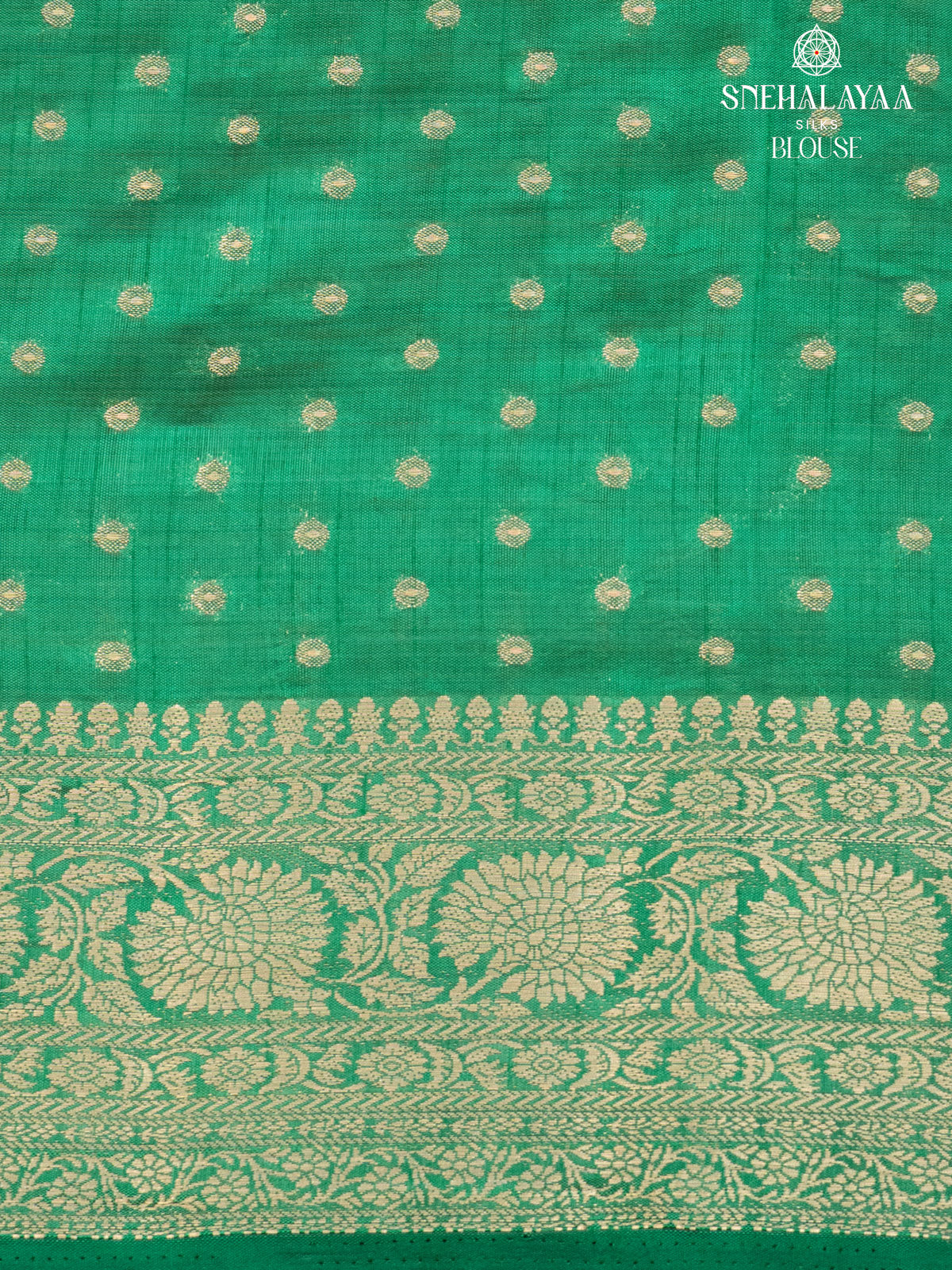 Emerald Green Raw Silk Saree