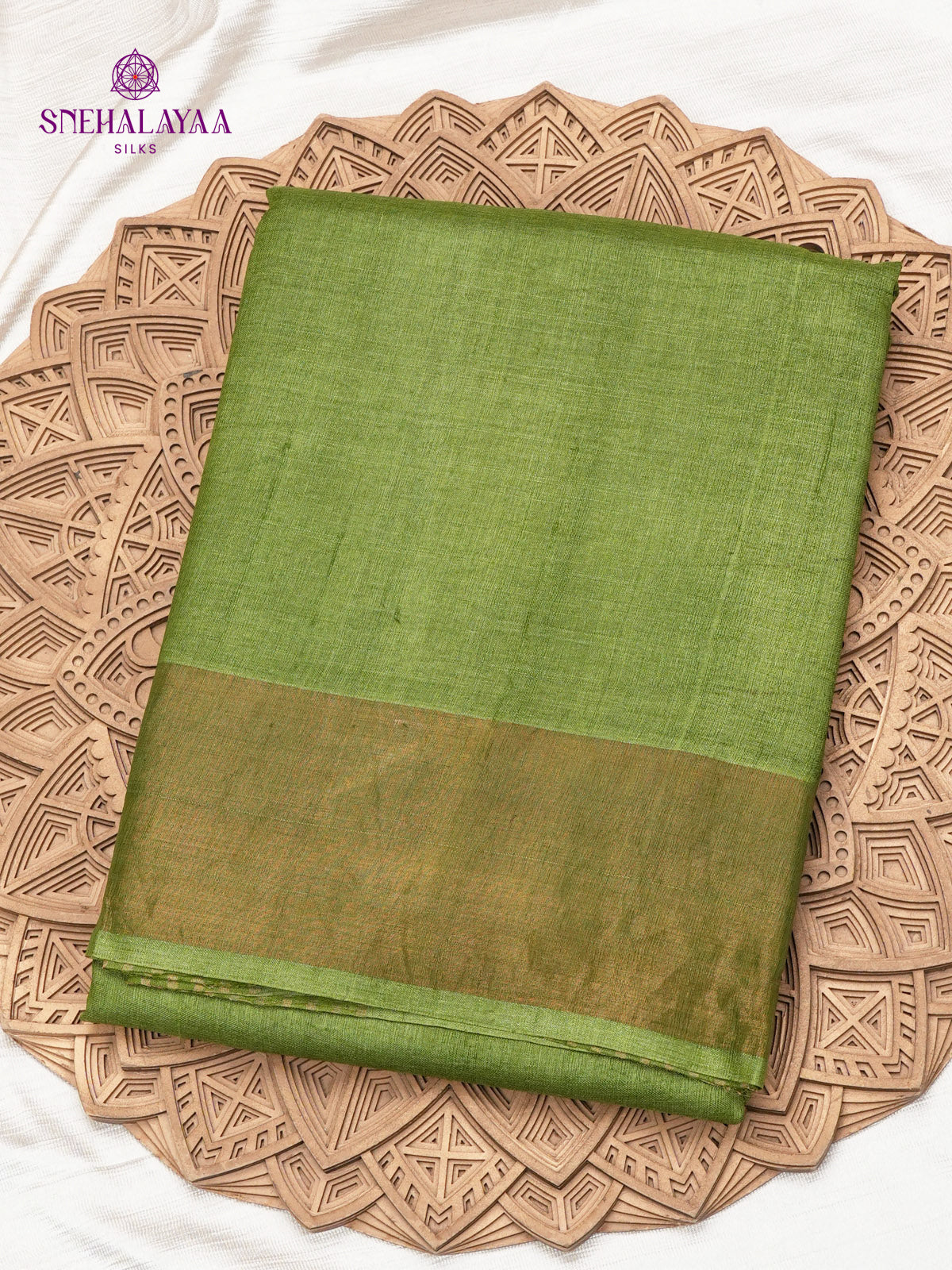 Green Tussar Silk Saree