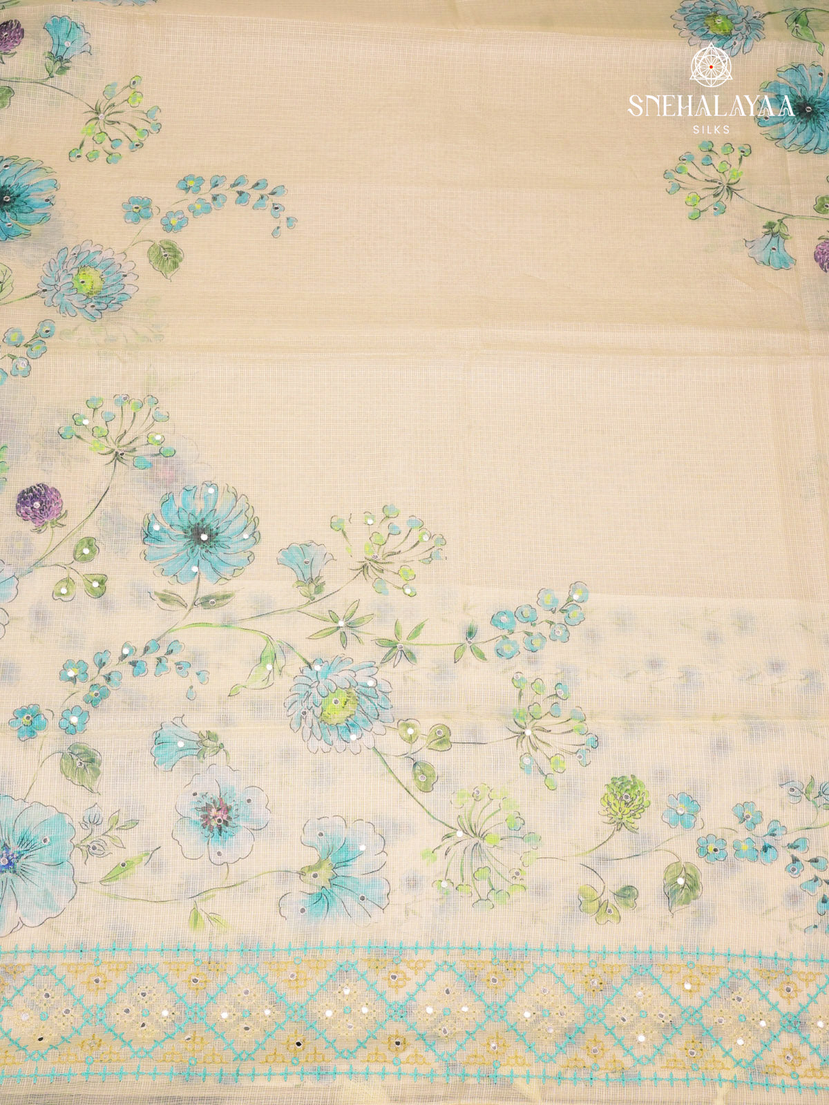 Sand Kota Embroidery Saree