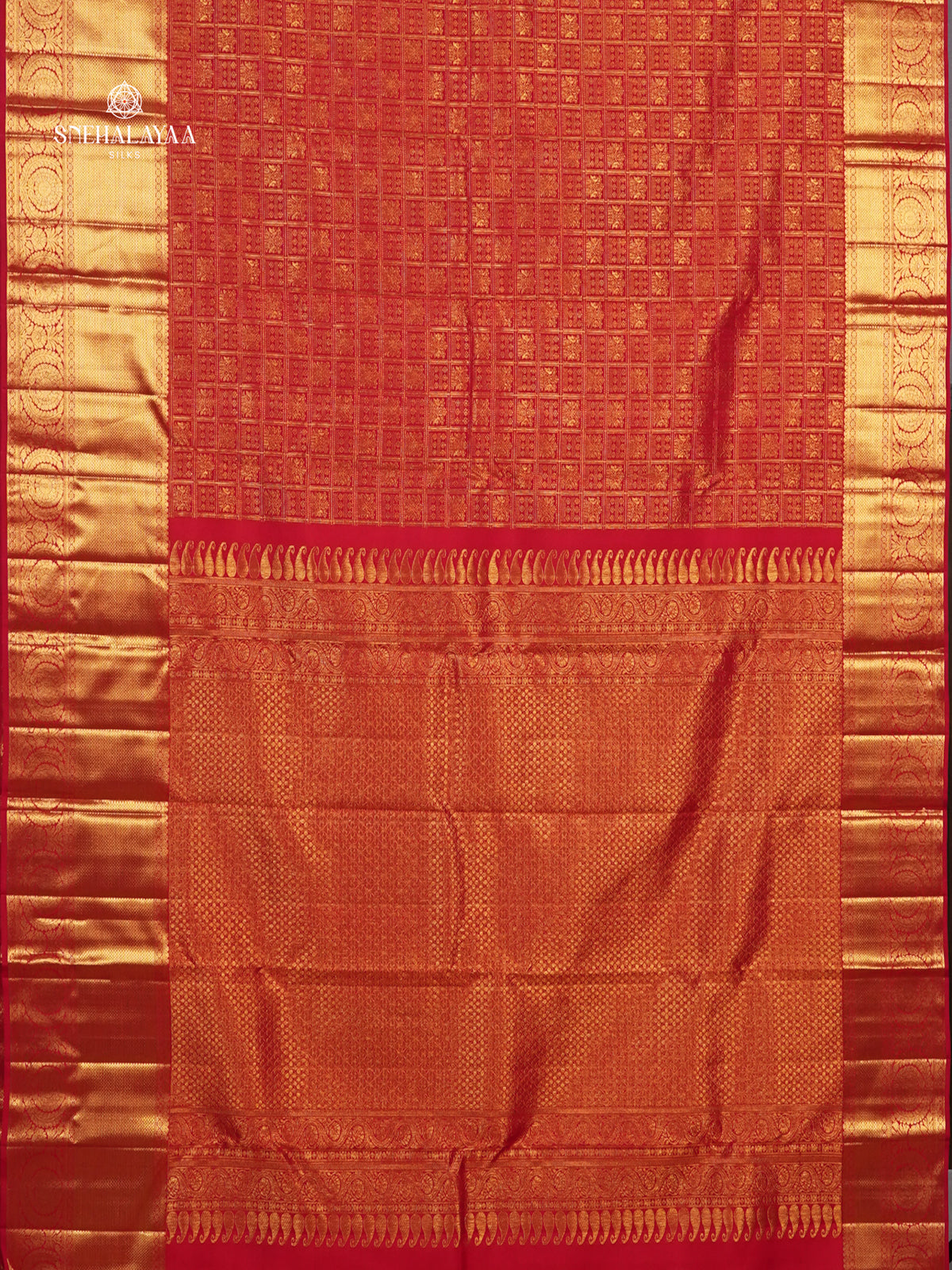 Rust Orange Kanjivaram Silk Saree