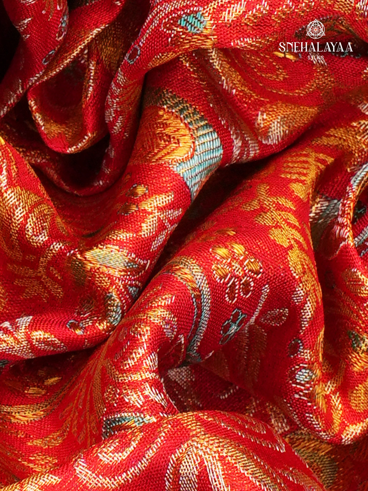 Red Kanjviaram Tissue Silk Saree