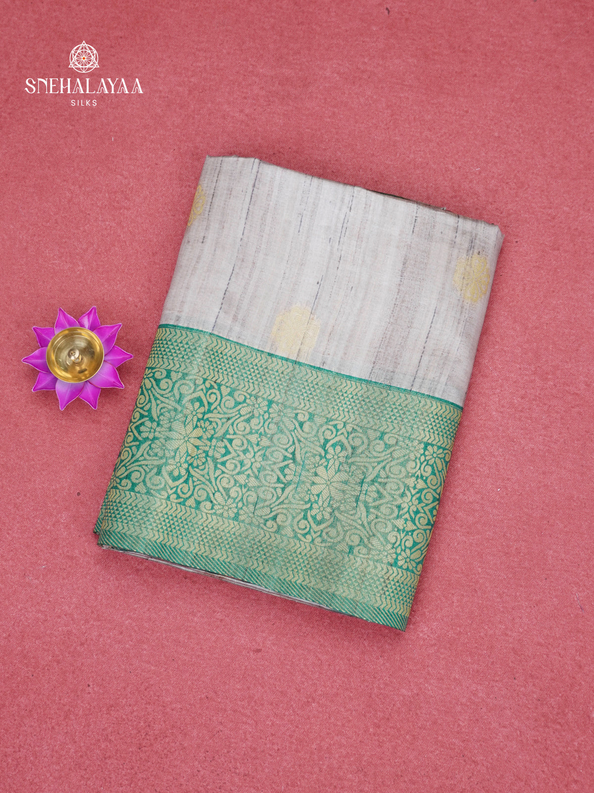 Beige Jute Saree