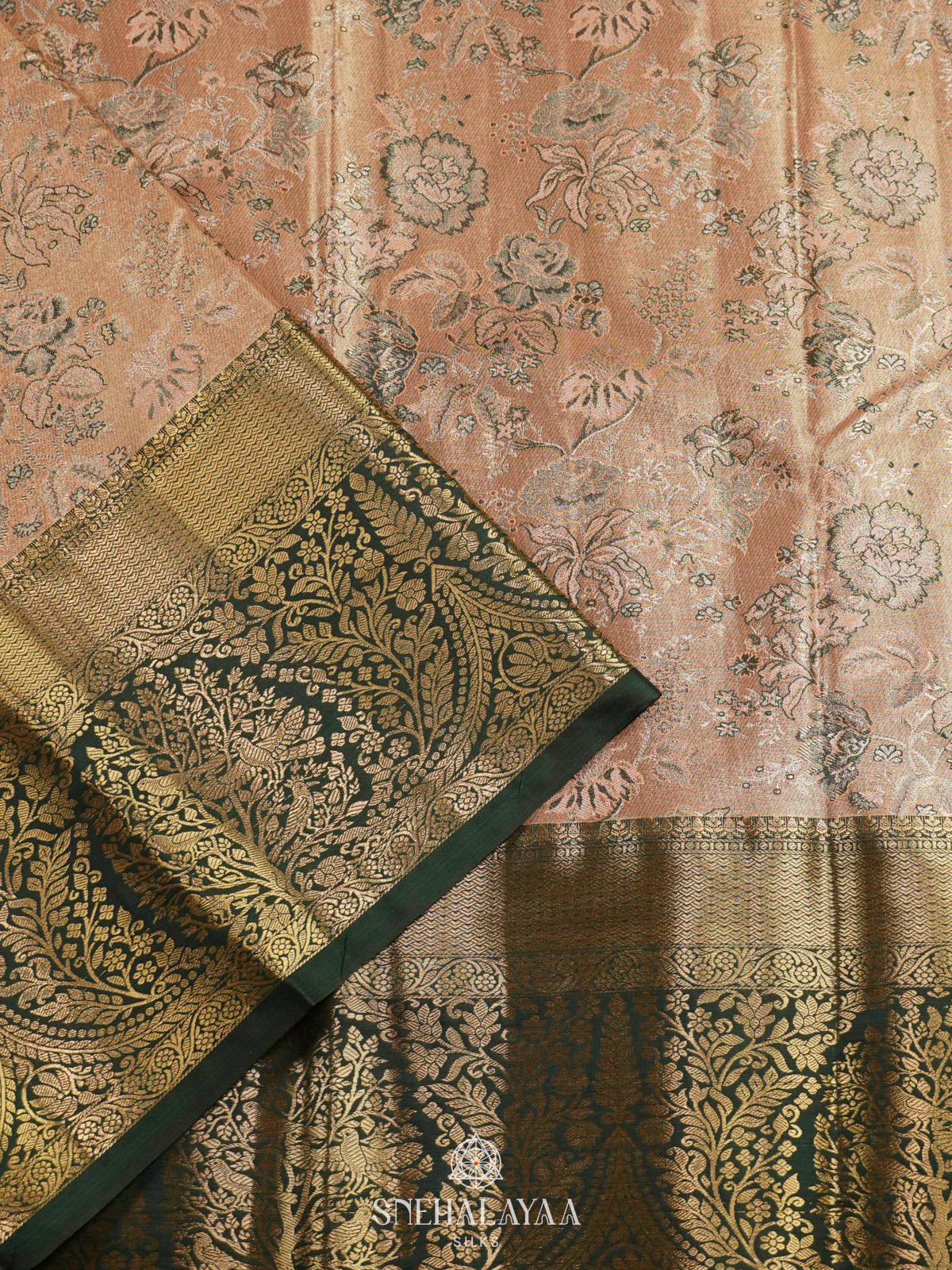 Peach Art Silk Saree