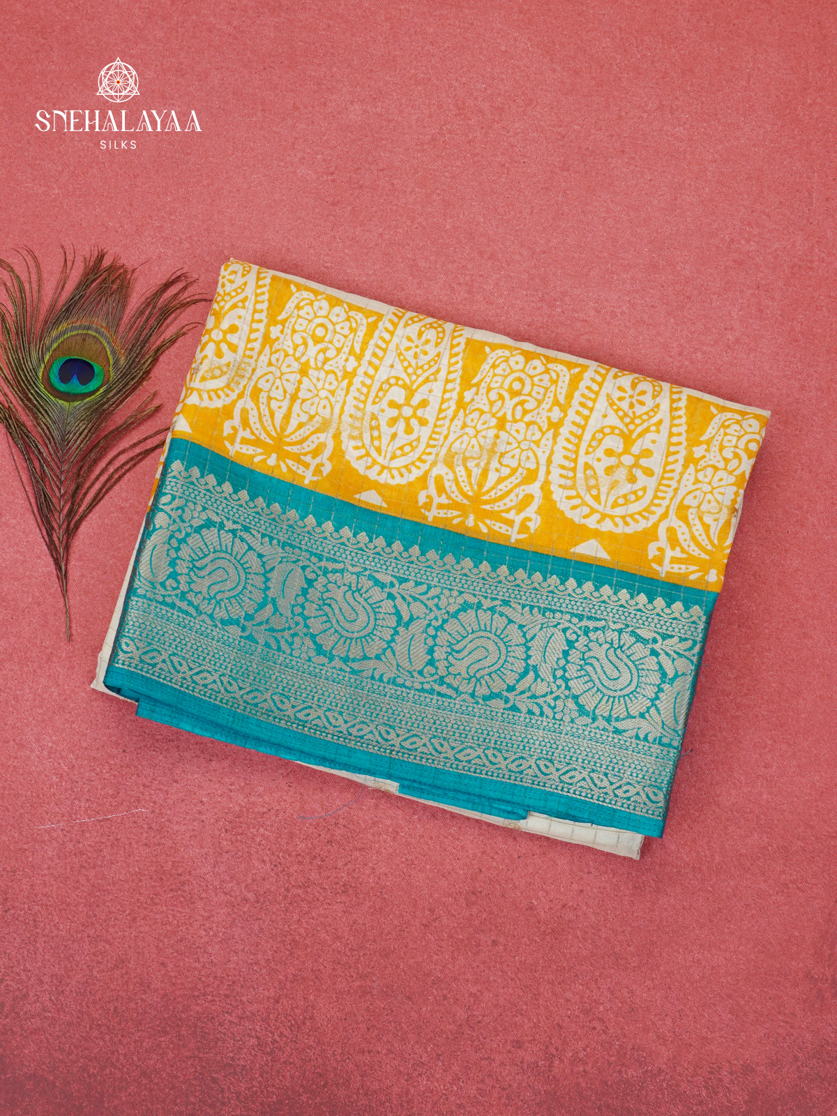 Cream Dola Silk Saree