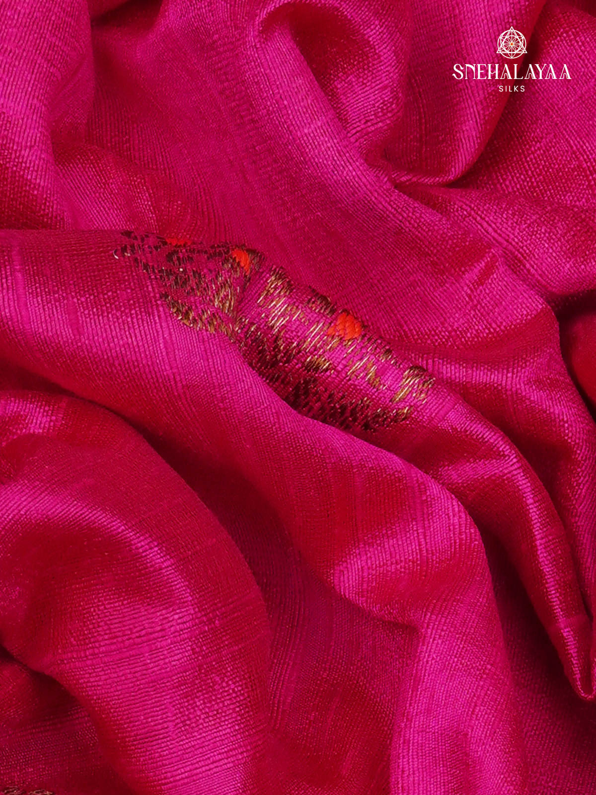 Rani Pink Banaras Raw Silk Saree