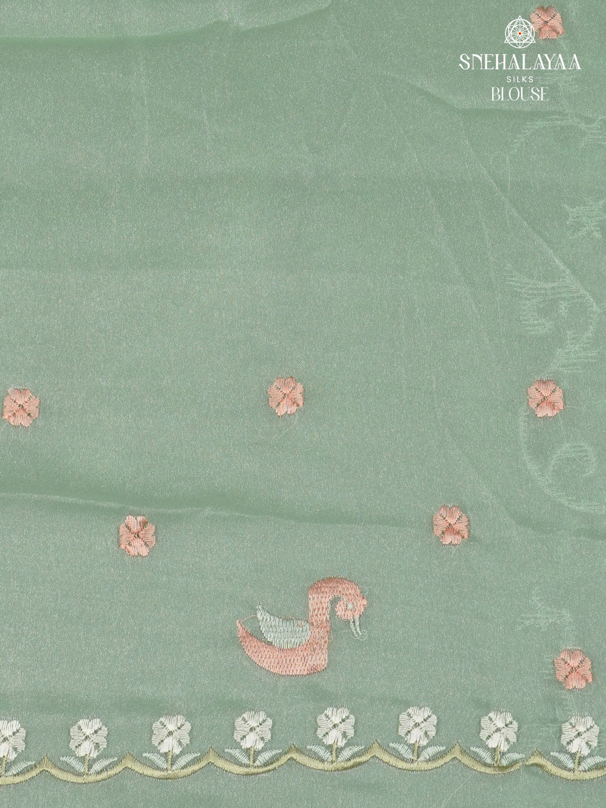 Pastel Green Embroidery Designer Saree