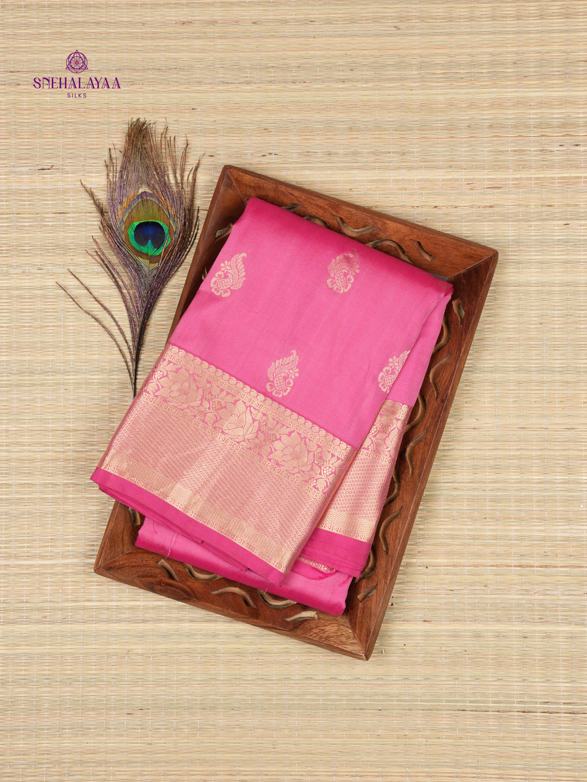 Pink kanjivaram Silk Saree