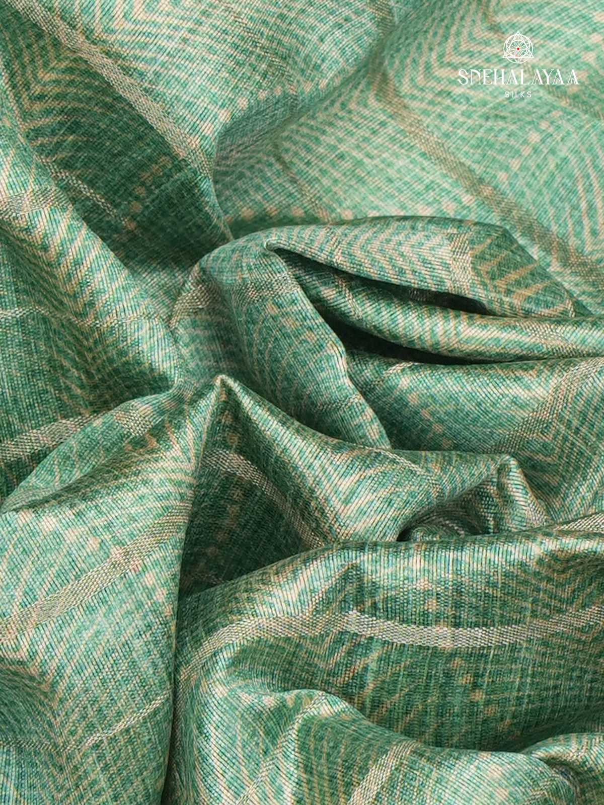 Teal Green Kalamkari Tussar Saree