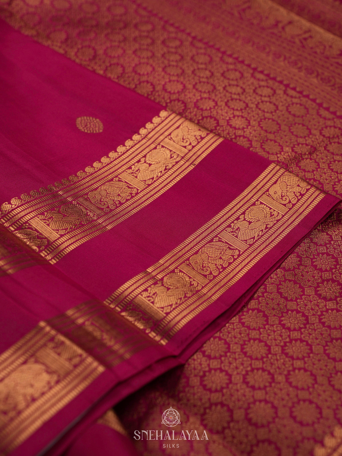Rani Pink Kanjivaram Silk Saree