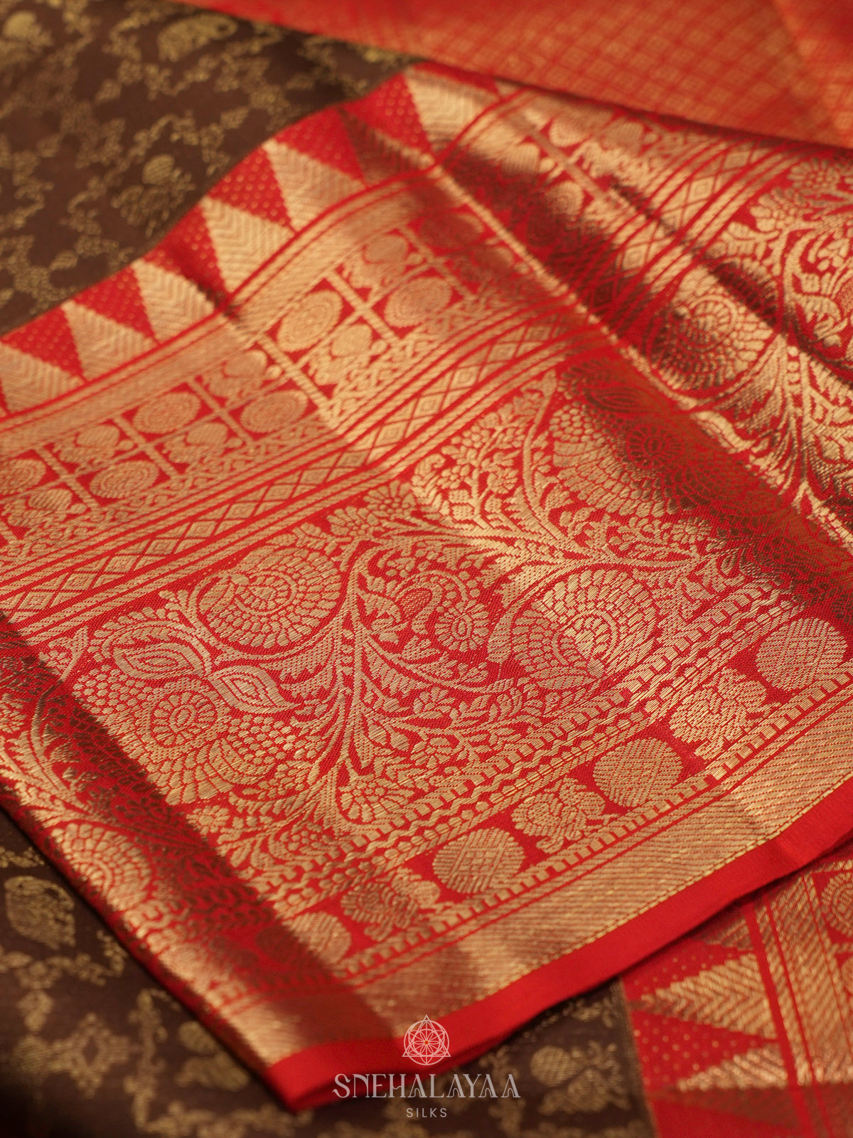 Brown Kanjivaram Silk Saree