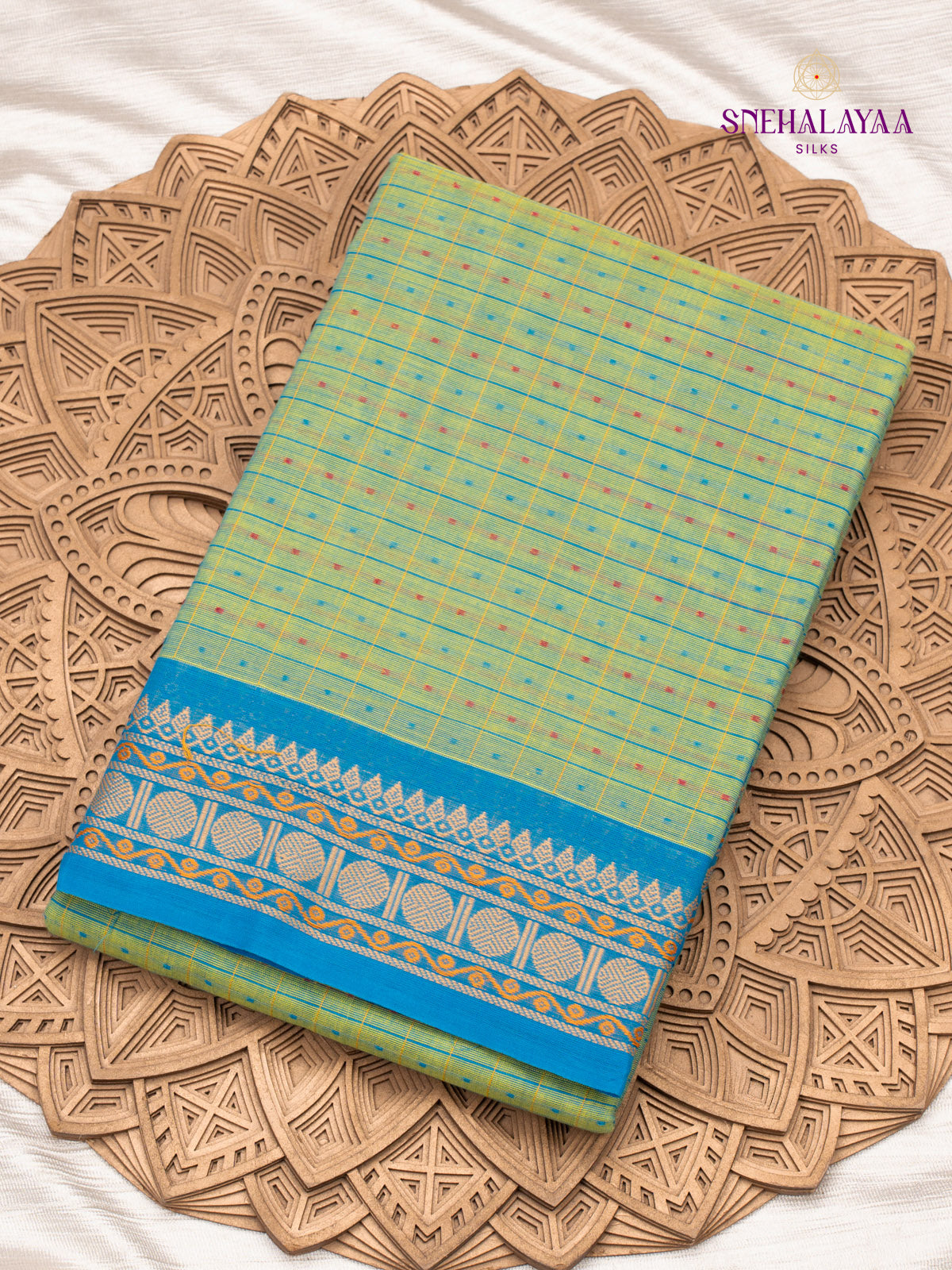 Pale Green Chettinad Cotton Saree