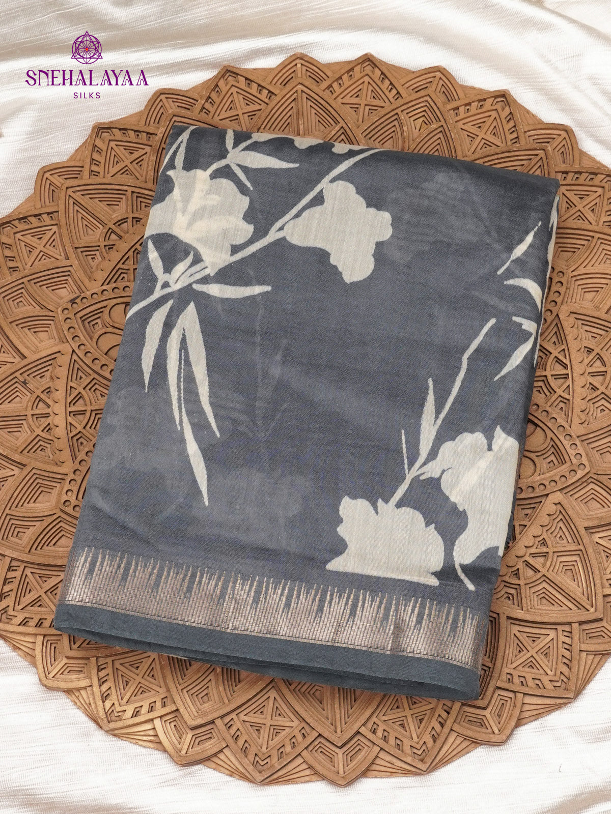 Grey Chanderi Saree