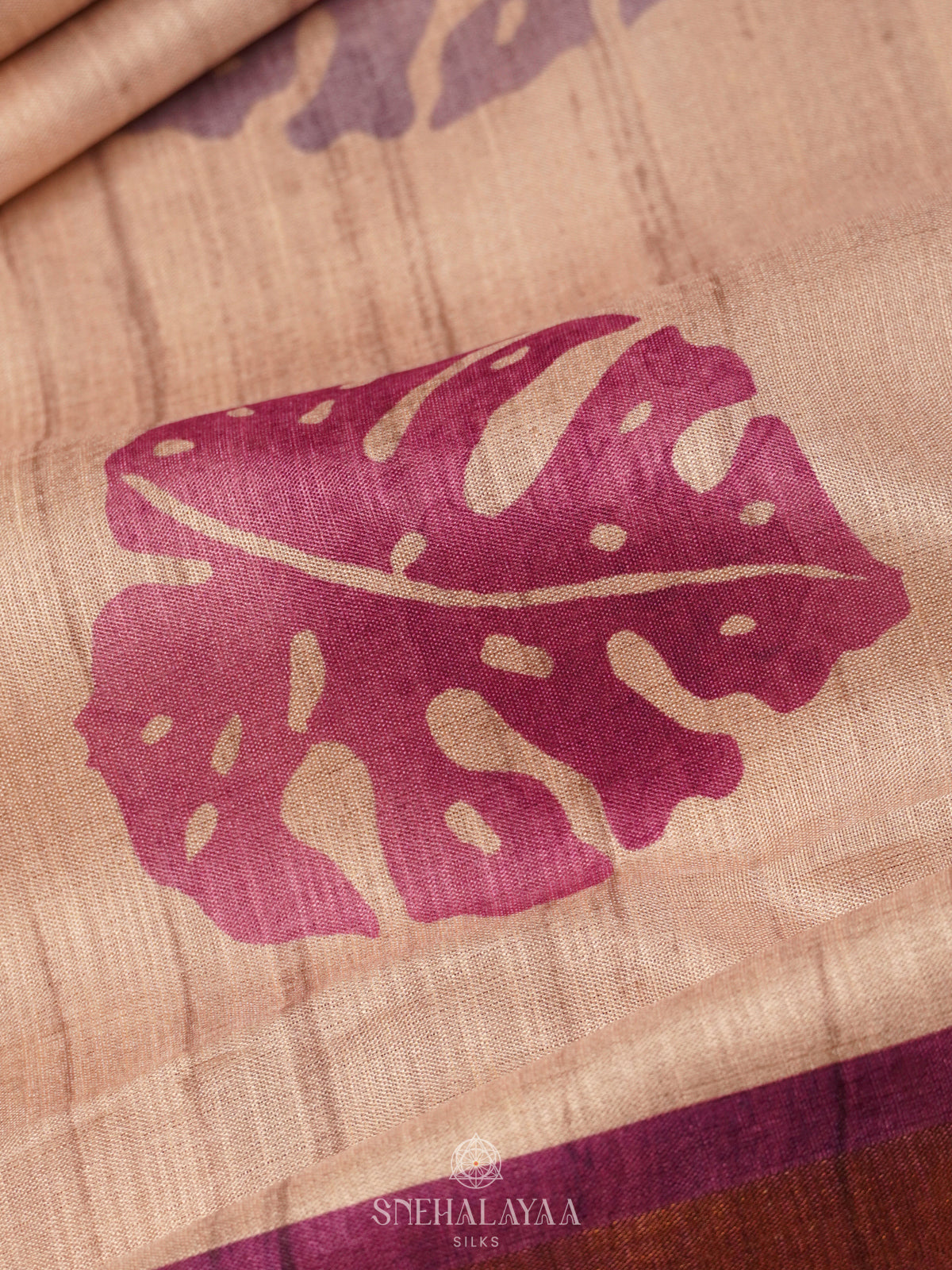 Beige Munga Tussar Saree