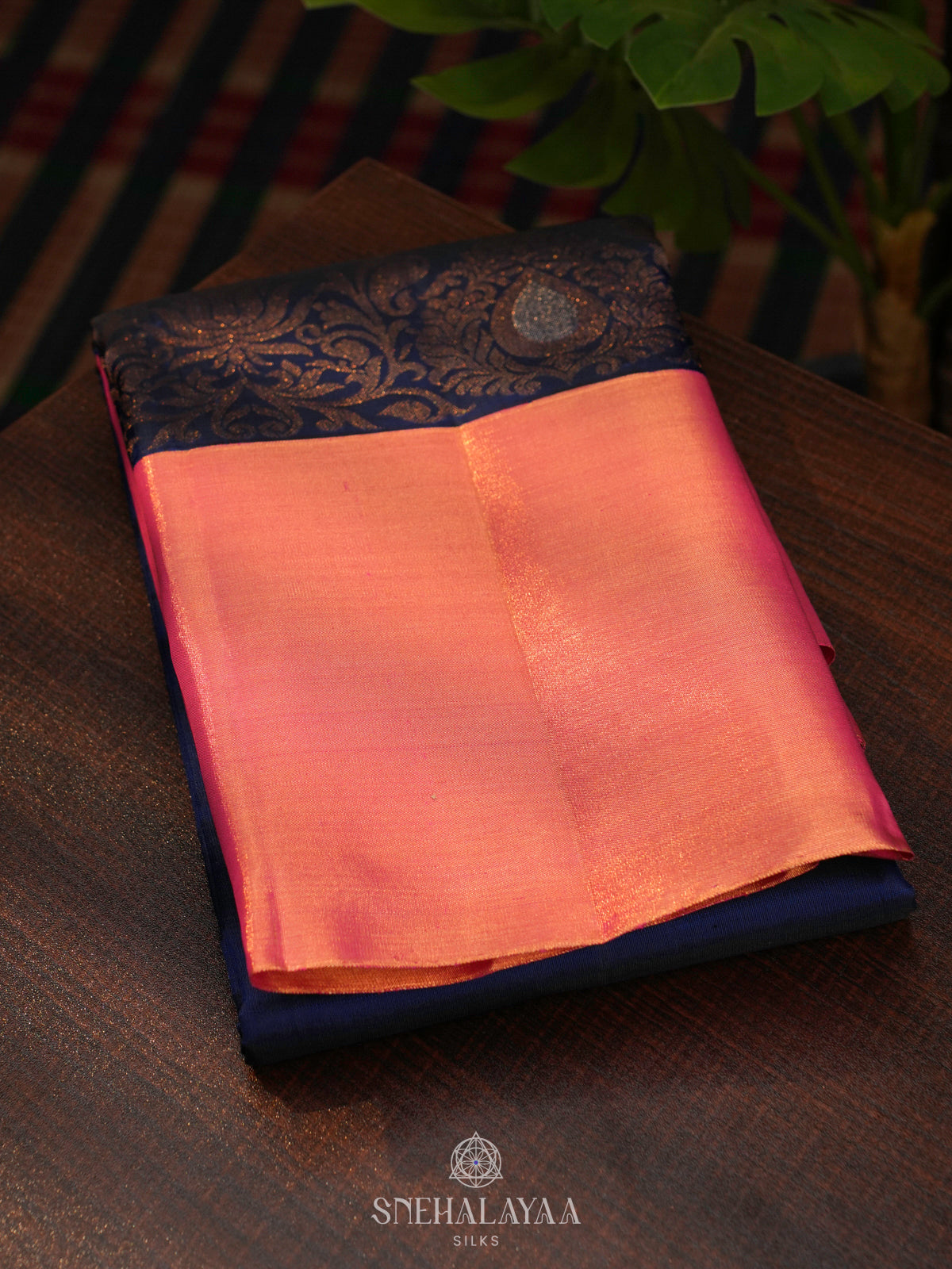 Navy Blue Kanjivaram Silk Saree