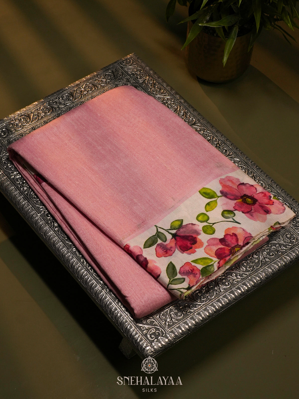 Pink Matka Jute Saree