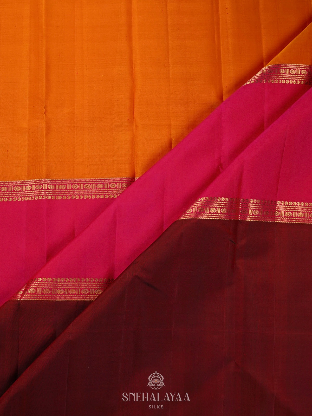 Orange Kanjivaram Silk Saree