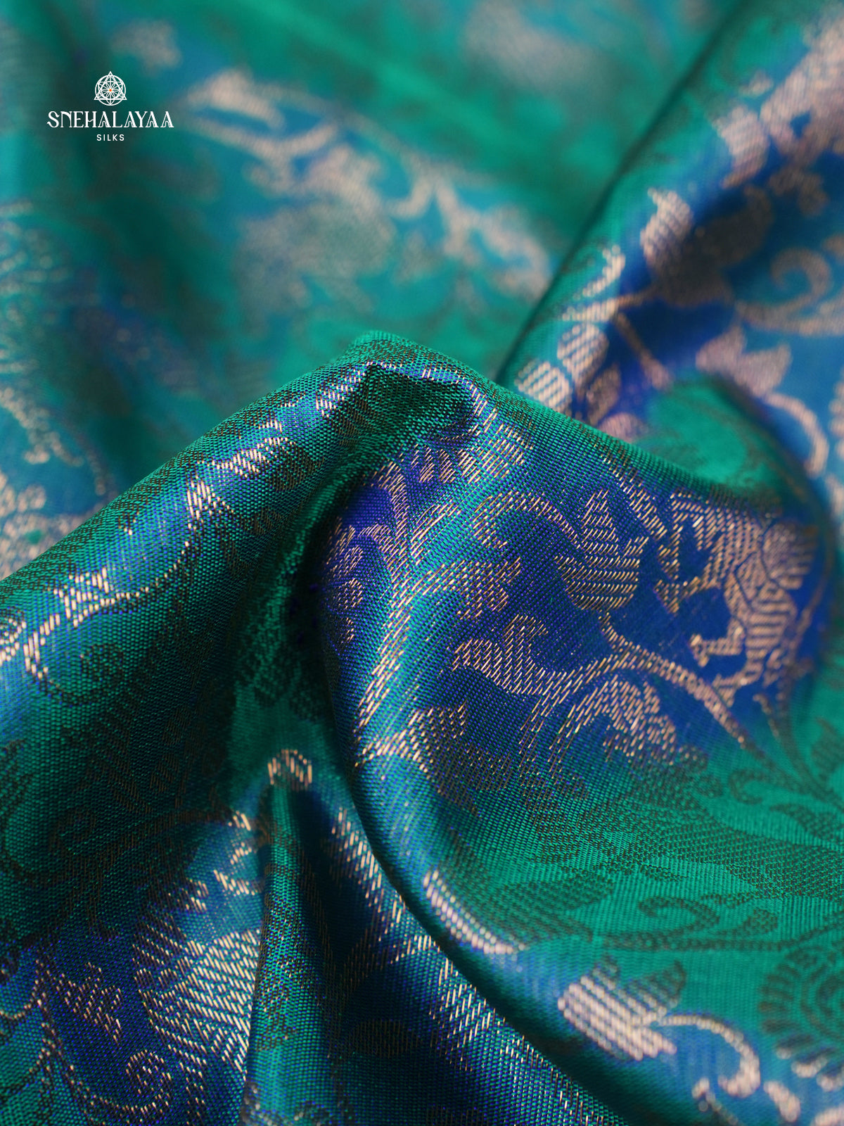 Teal Green Kanjivaram Silk Saree