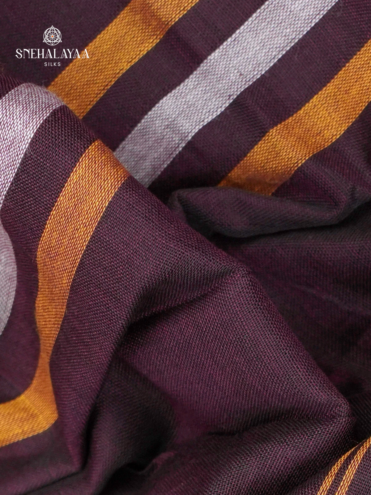 Plum Brown Narayanpet Cotton Saree without Blouse