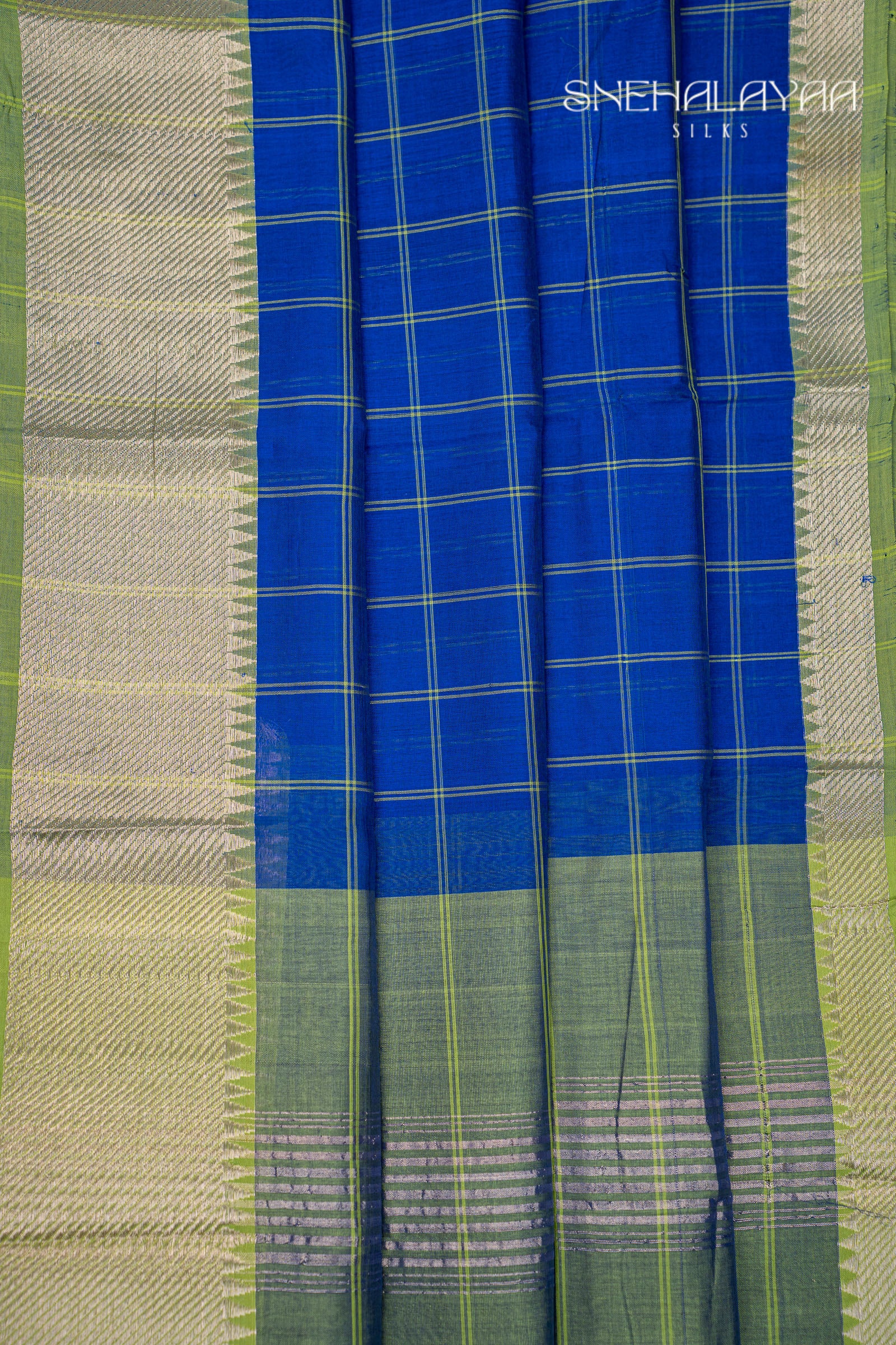 Royal Blue Mangalgiri Silk Saree