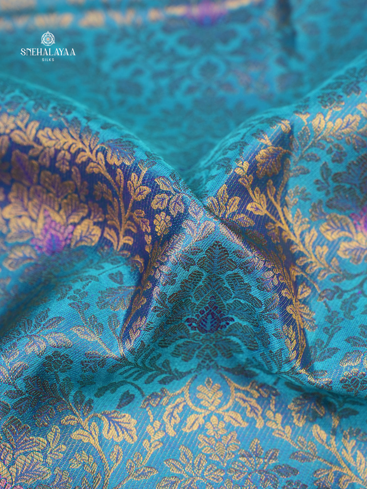 Peacock Blue Kanjivaram Silk Saree