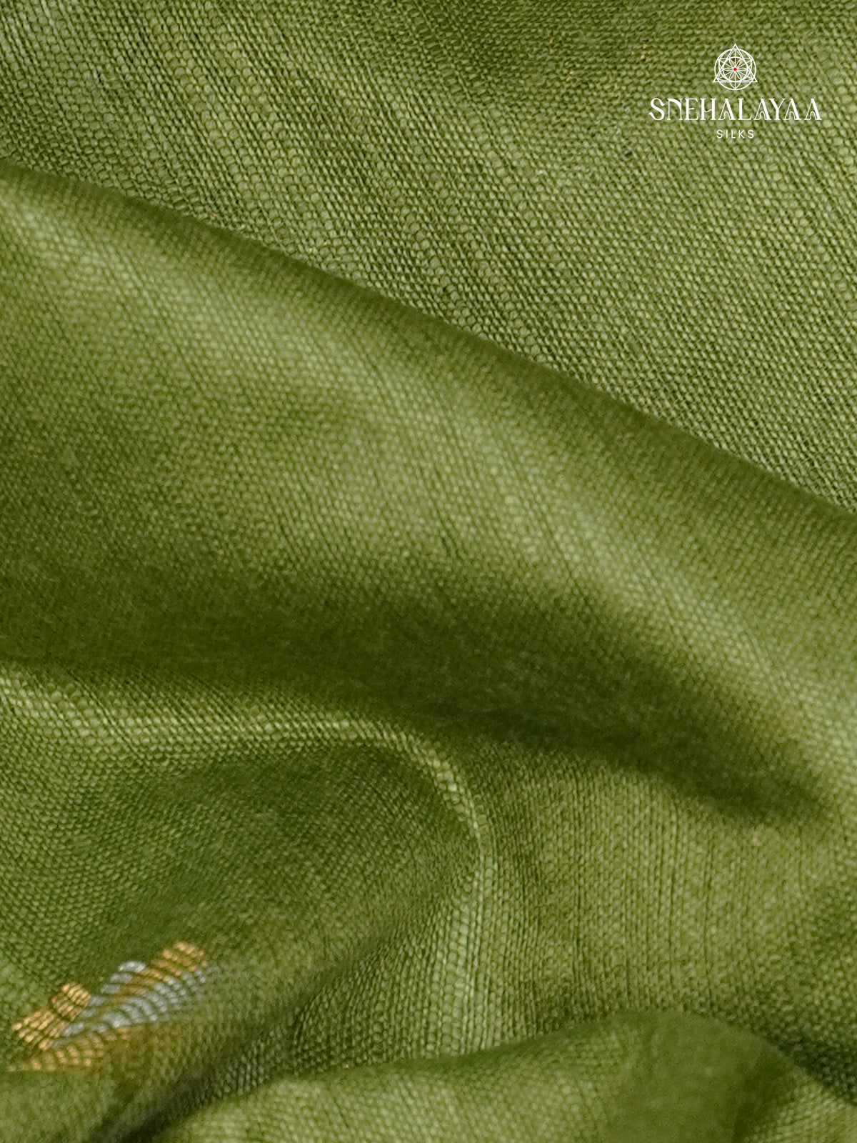 Olive Green Bamboo Silk Saree