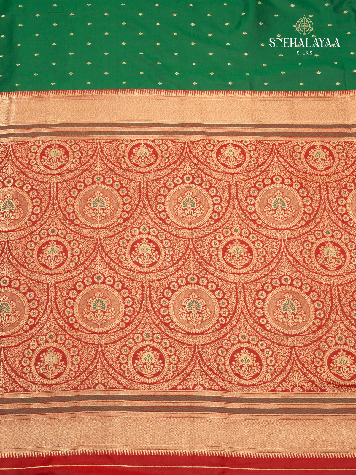 Green Semi Banaras Saree