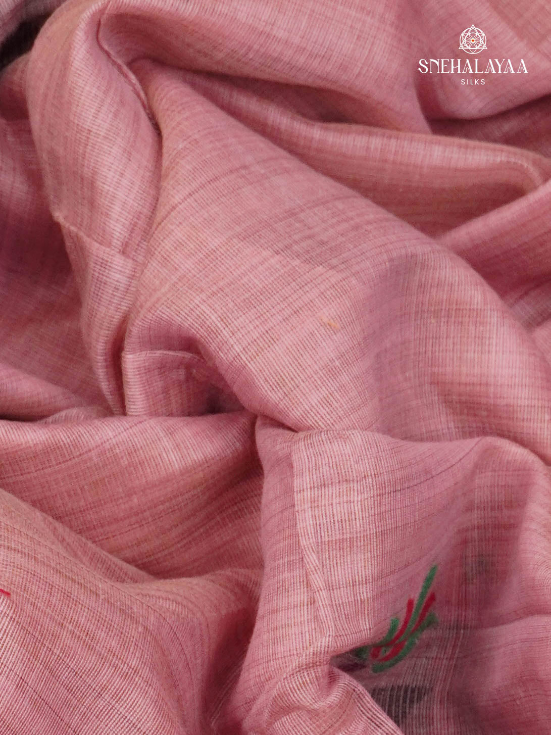 Pastel Pink Munga Cotton Saree