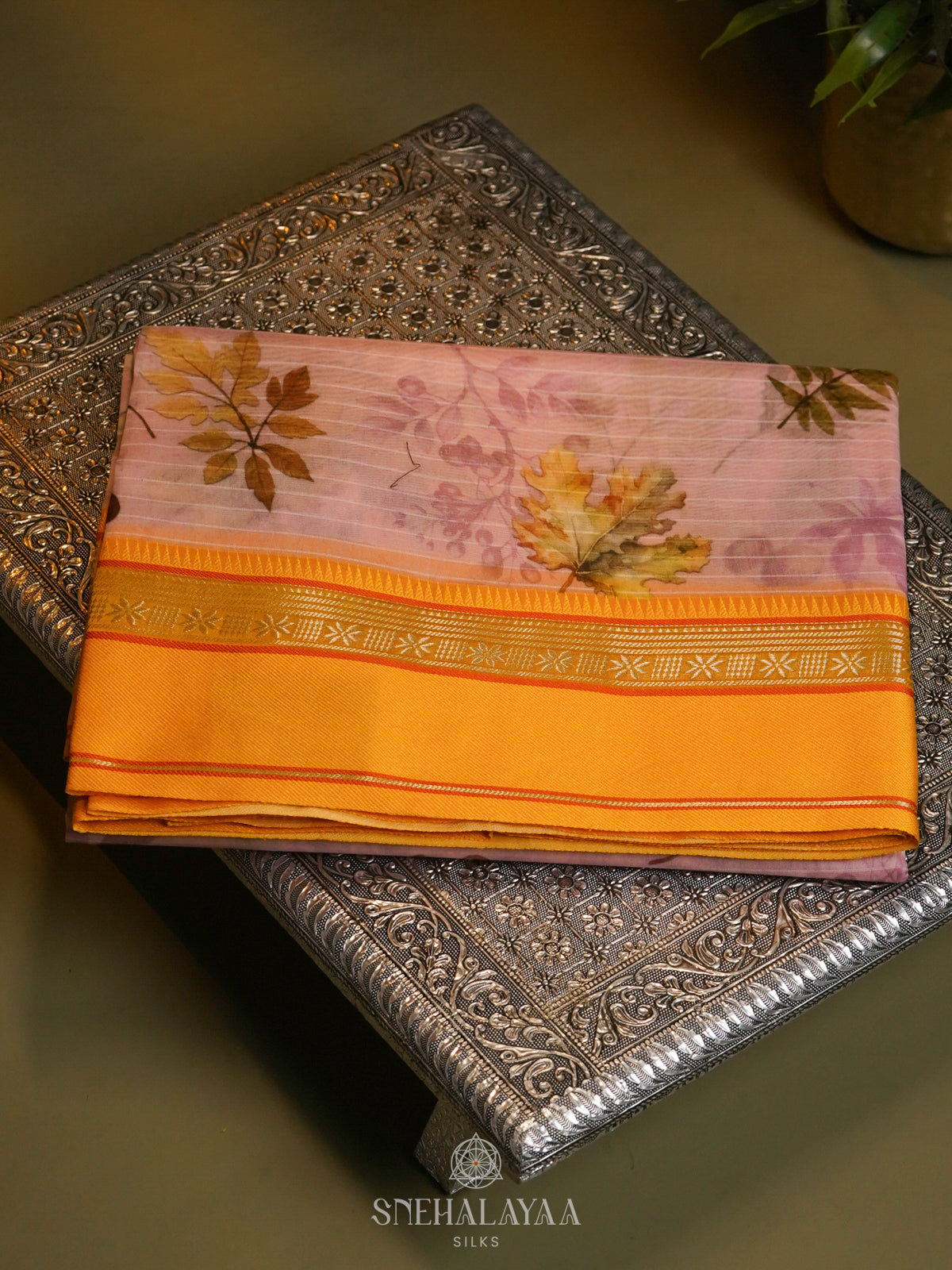 Pale Pink Chanderi Saree